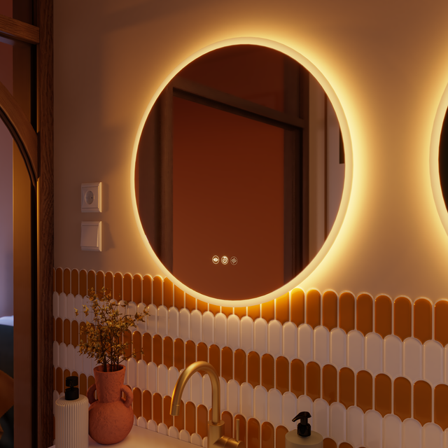 Miroir lumineux antibué rond variation de couleur Diam.60 cm Neo line