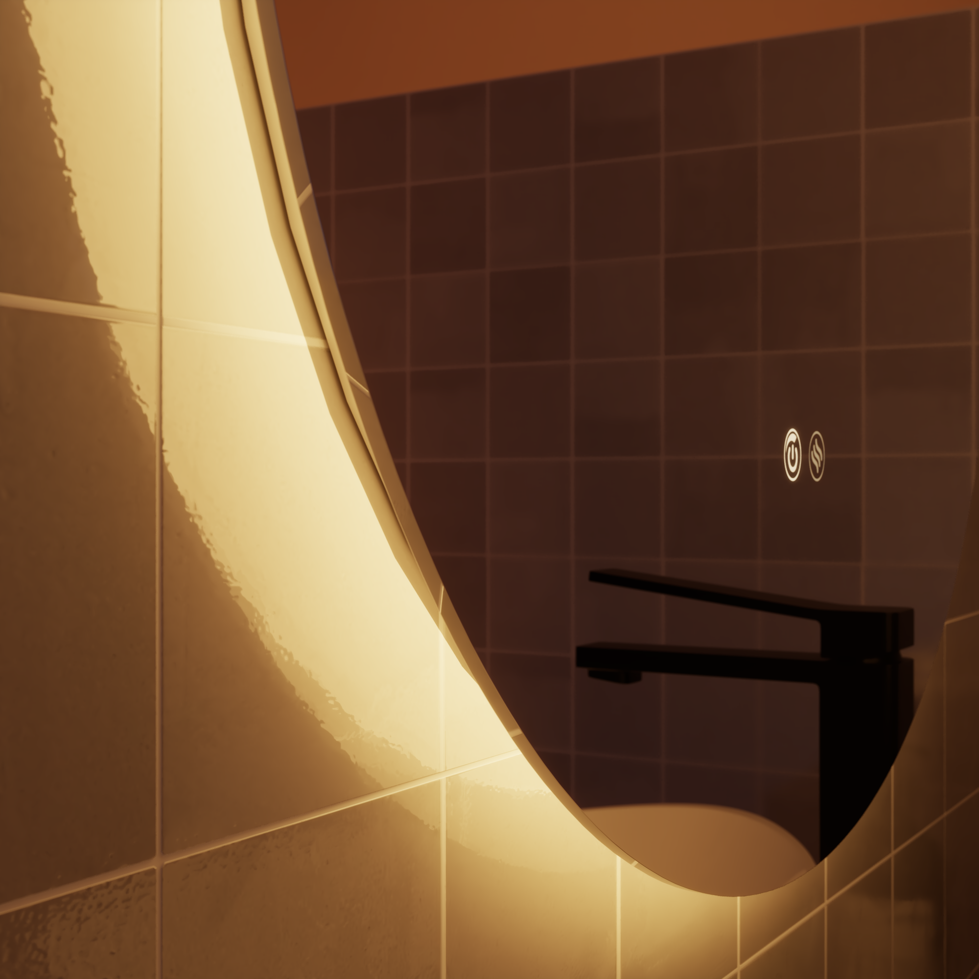 Espejo de baño con luz LED ambiente,  Modern Pill incoloro con antivaho, táctil 40x80cm - 8