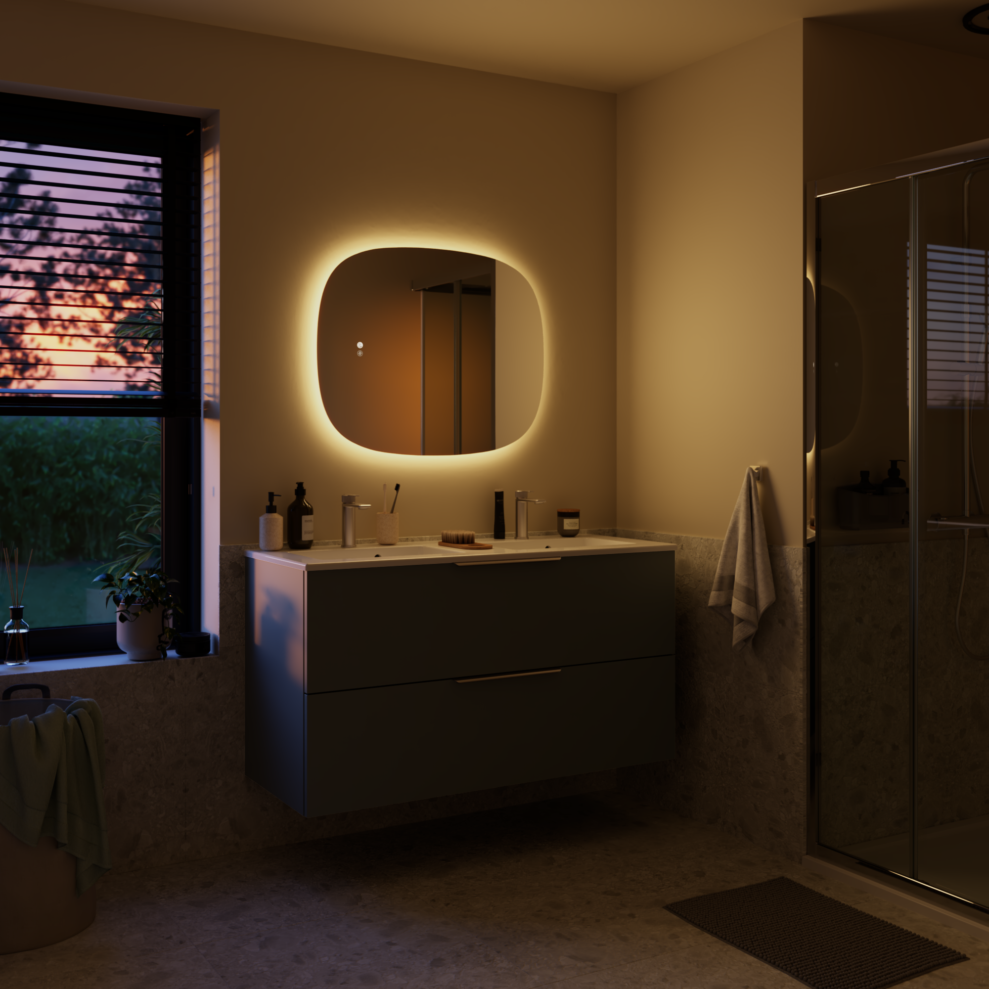 Miroir lumineux ovale l.65 x H.80 cm Modern, anti-buée, variateur intensité - 3