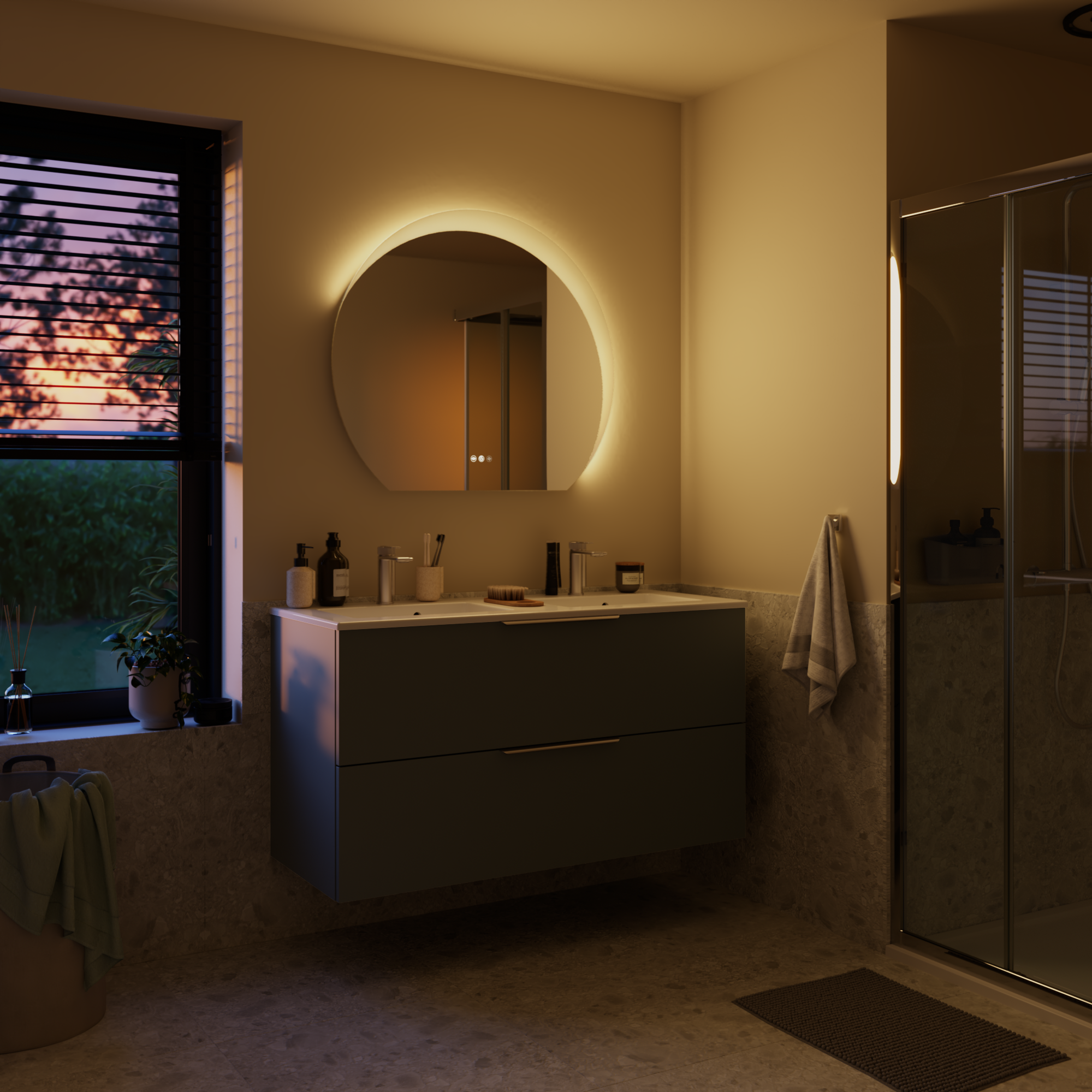 Miroir lumineux antibué arche variation de couleur l.90 x H.80 cm Neo line - 3