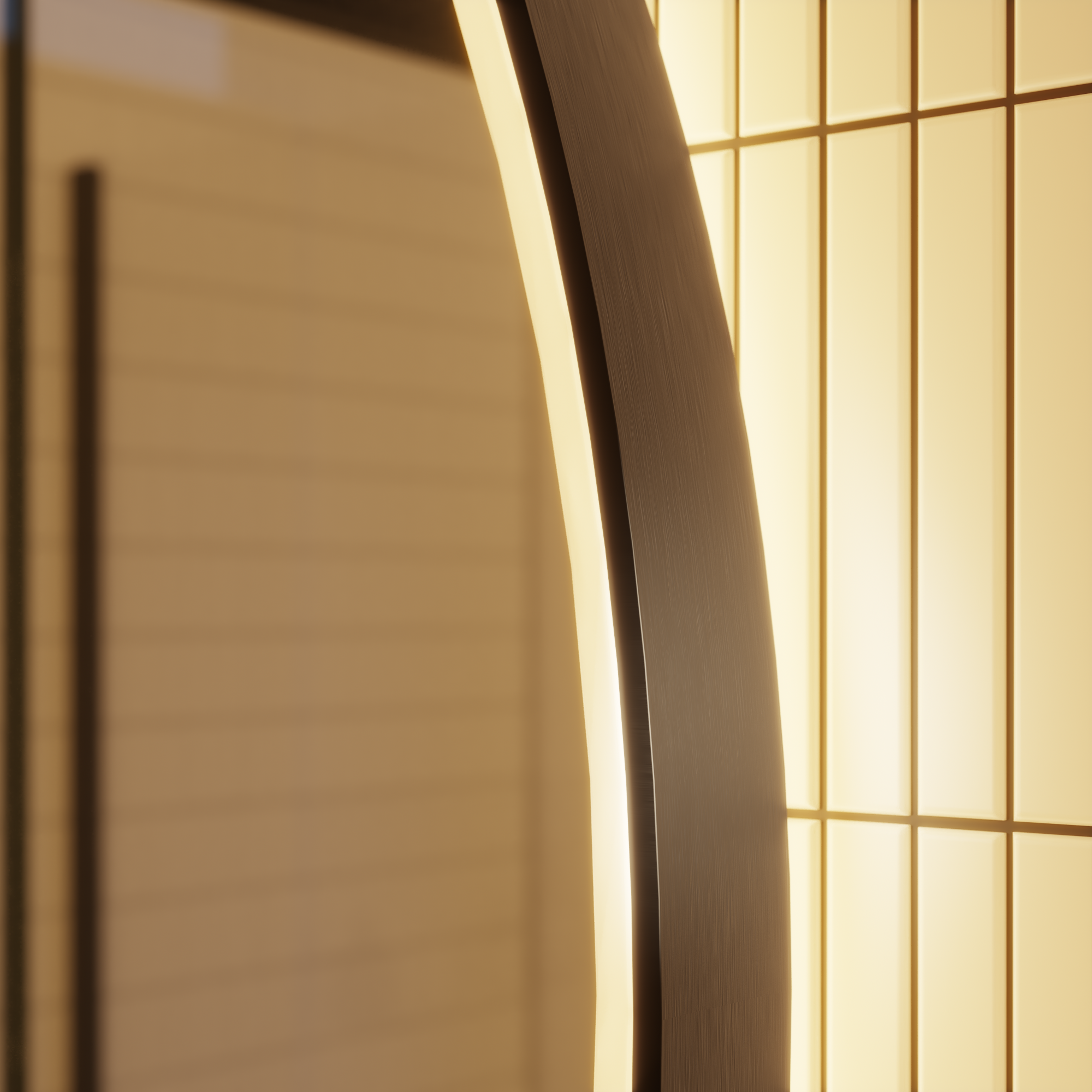 Espejo de baño con luz LED ambiente,  frontal, ,  New Frame negro con antivaho, táctil 100x100 cm - 7