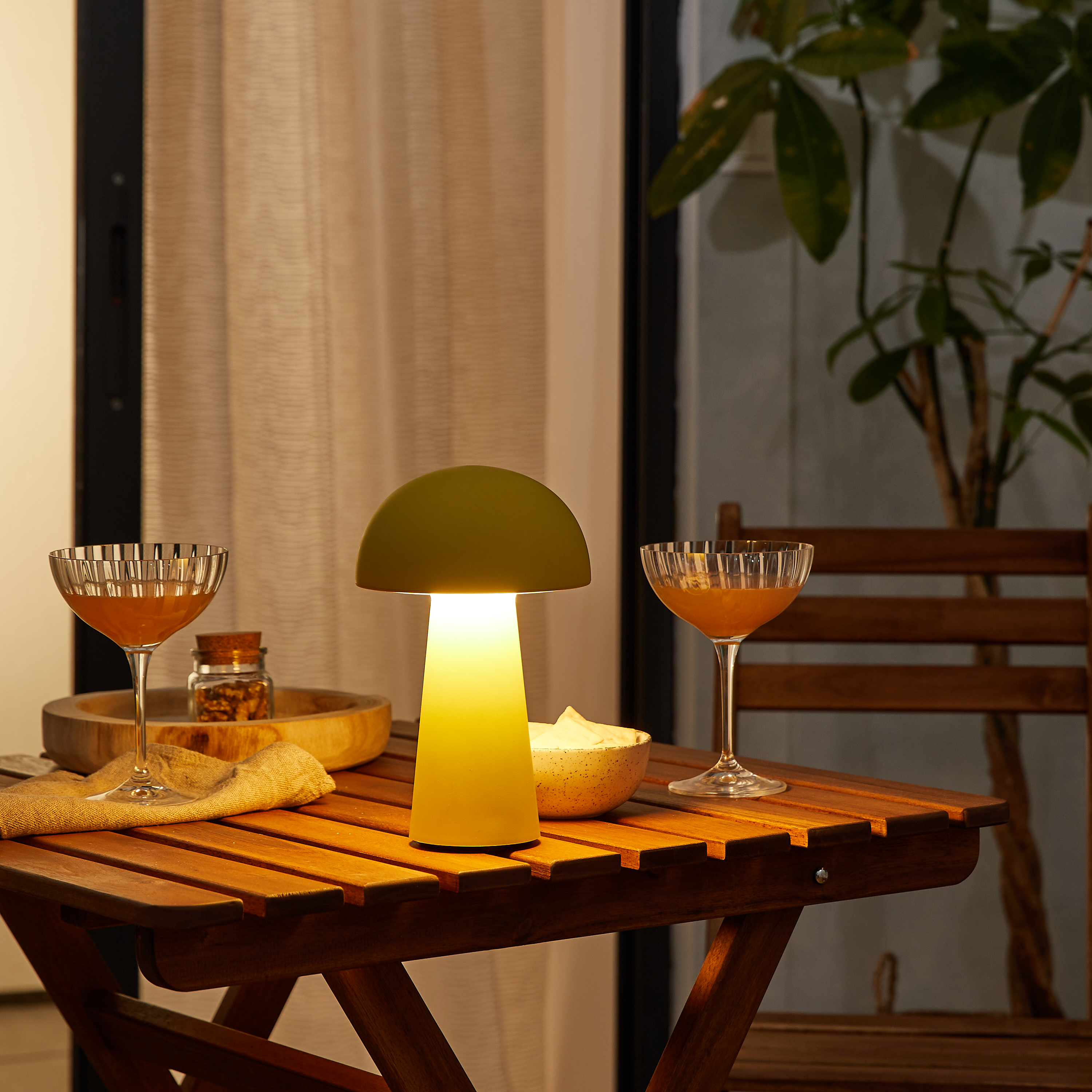 Lampe Sigrun, abs, jaune, H.21 cm, INSPIRELED - 2