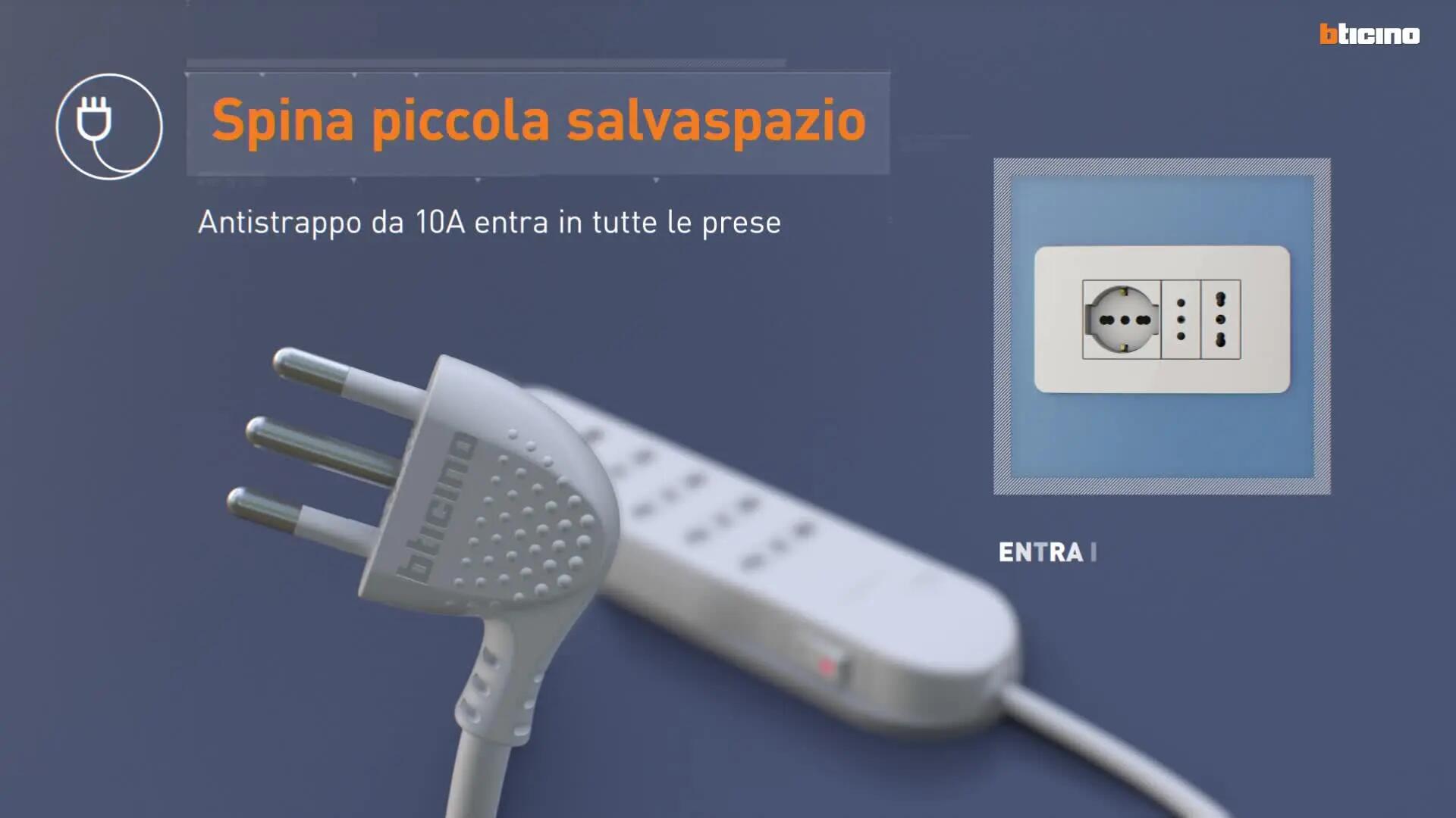 Multipresa con interrutore 6 prese 10/16A cavo 1.5 m grigio BTICINO - 2