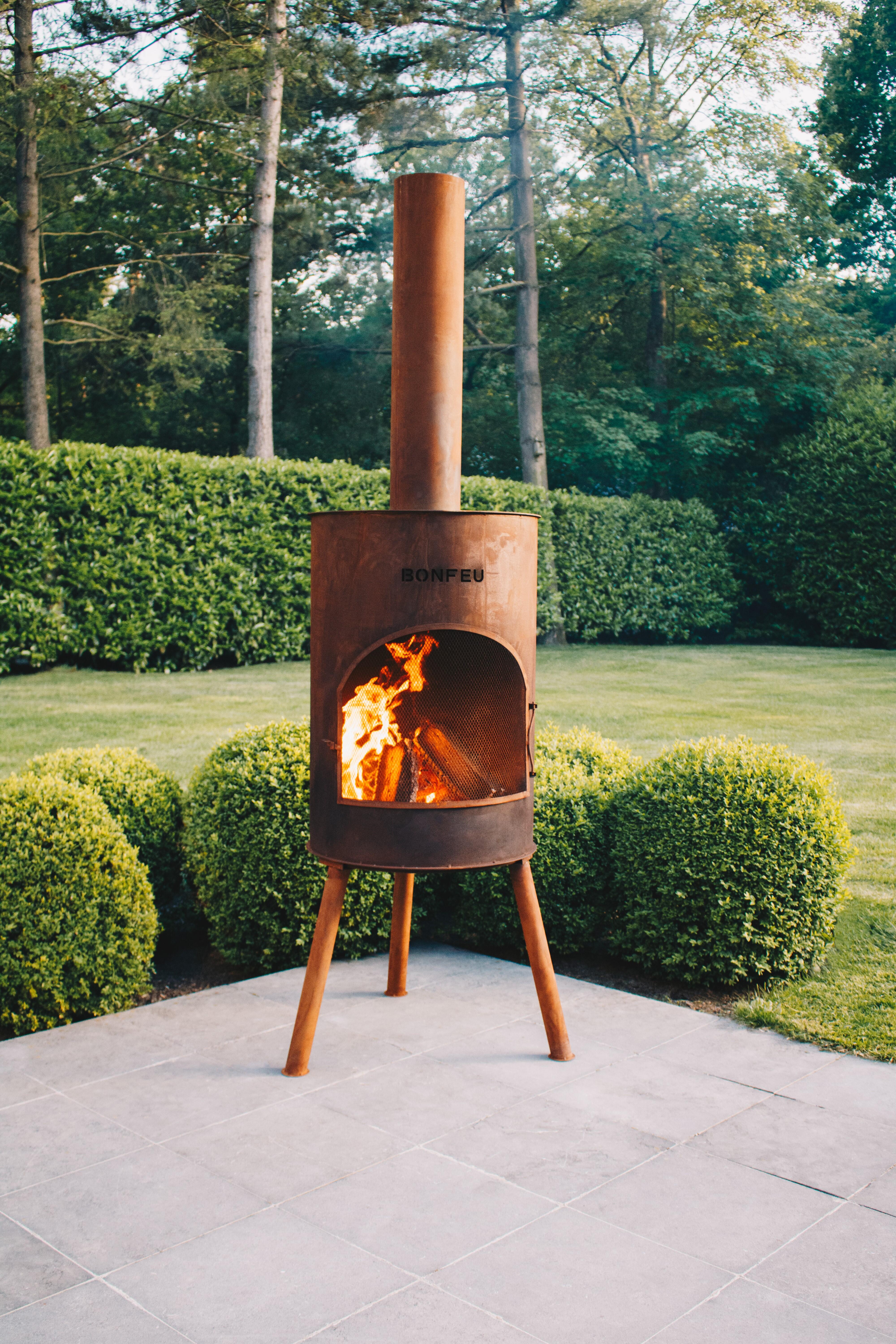 Chimenea leña exterior bonton 40 corten de acero