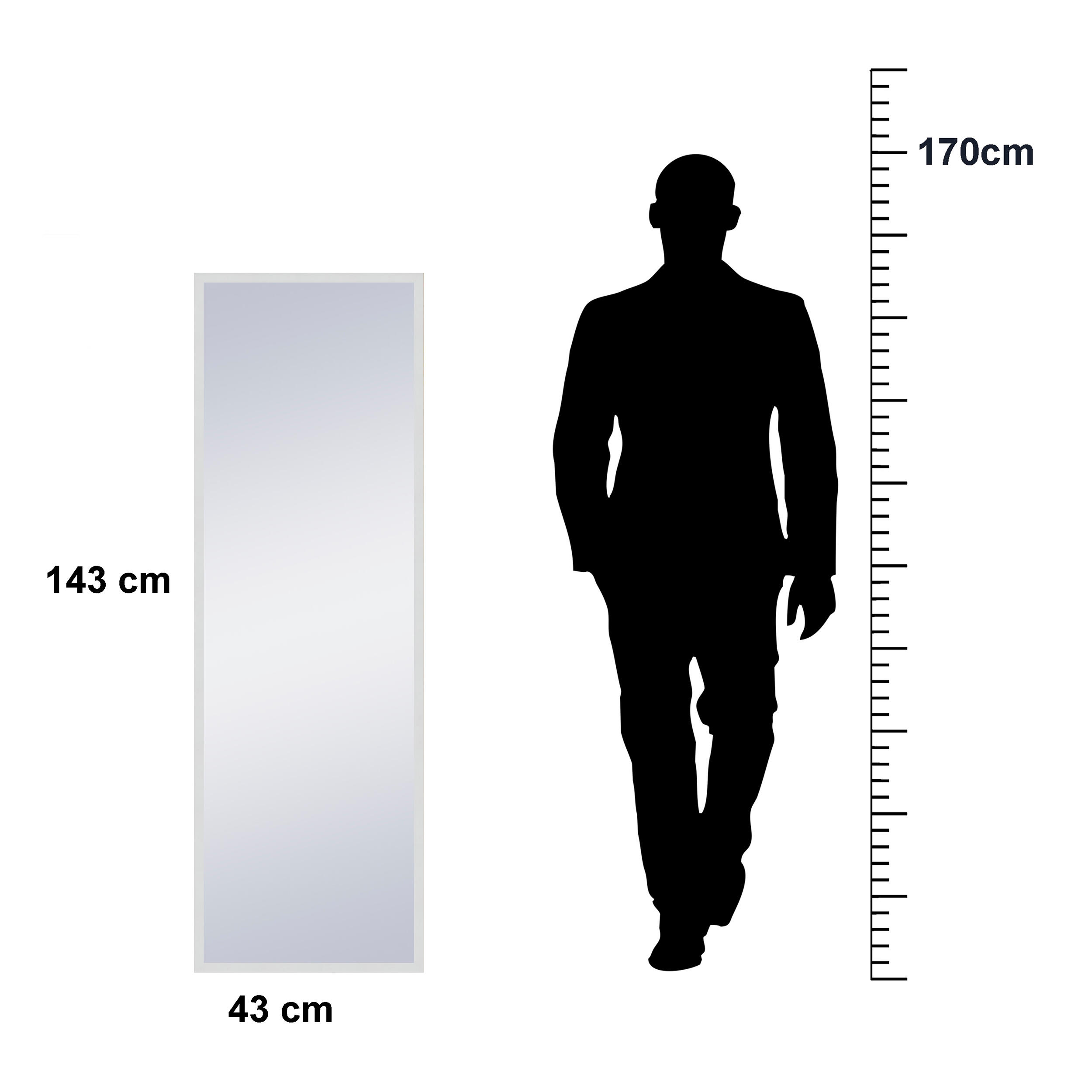 Espejo enmarcado rectangular wifi blanco 43 x143 cm