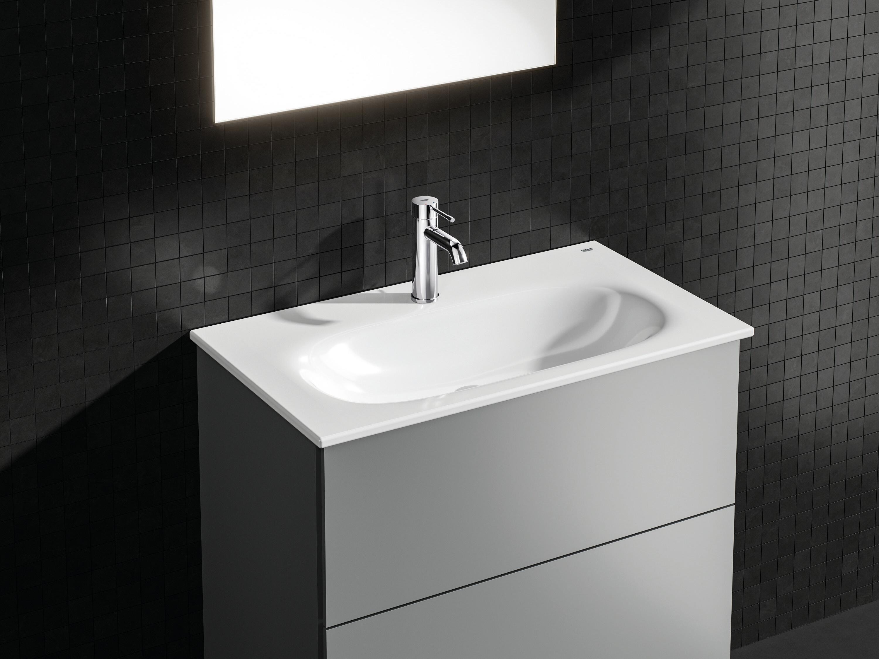 Rubinetto per lavabo a canna media getto laminare cristallino Essence cromo lucido GROHE - 3