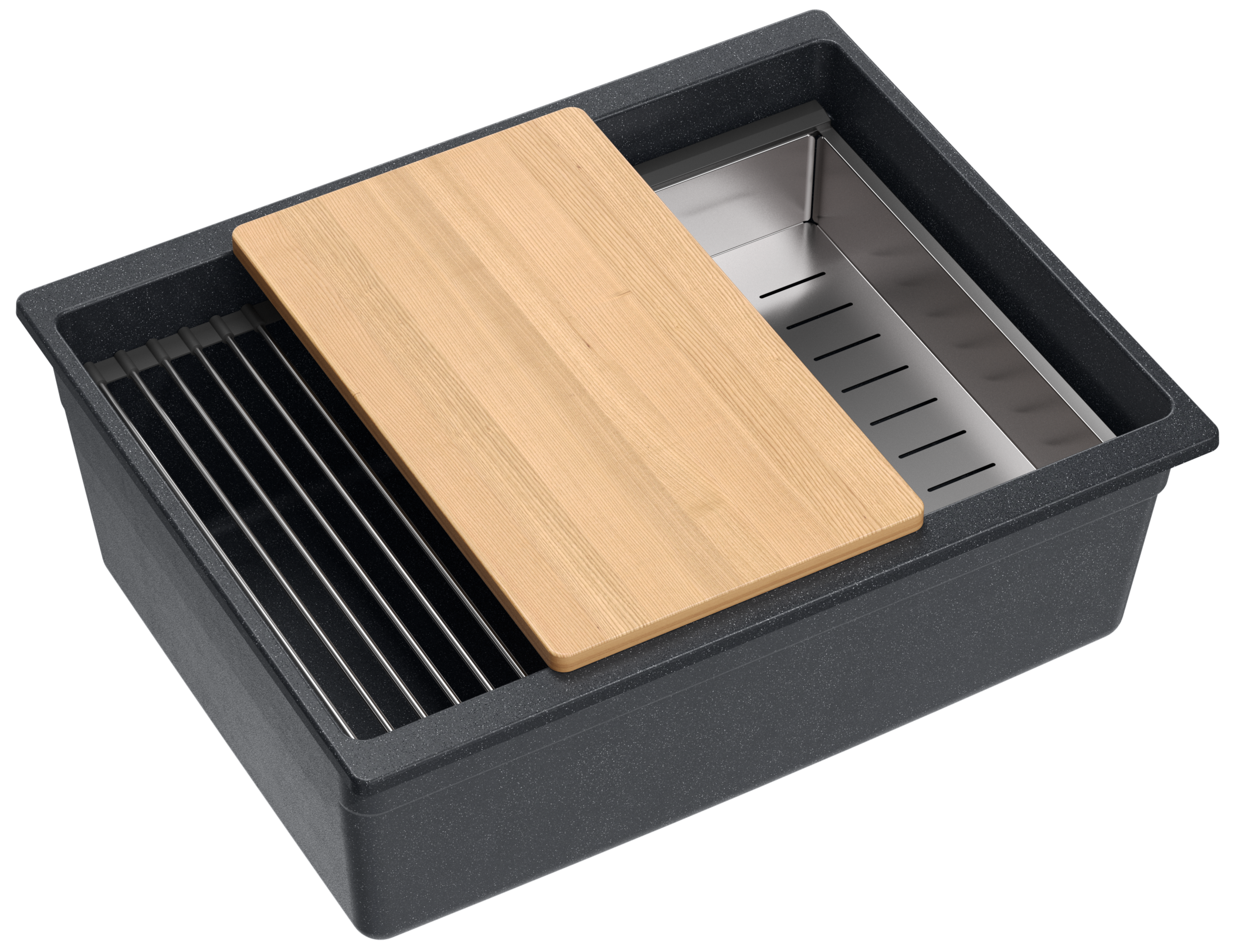 Zlewozmywak granitowy podwieszany Sawerio Quadron - 3
