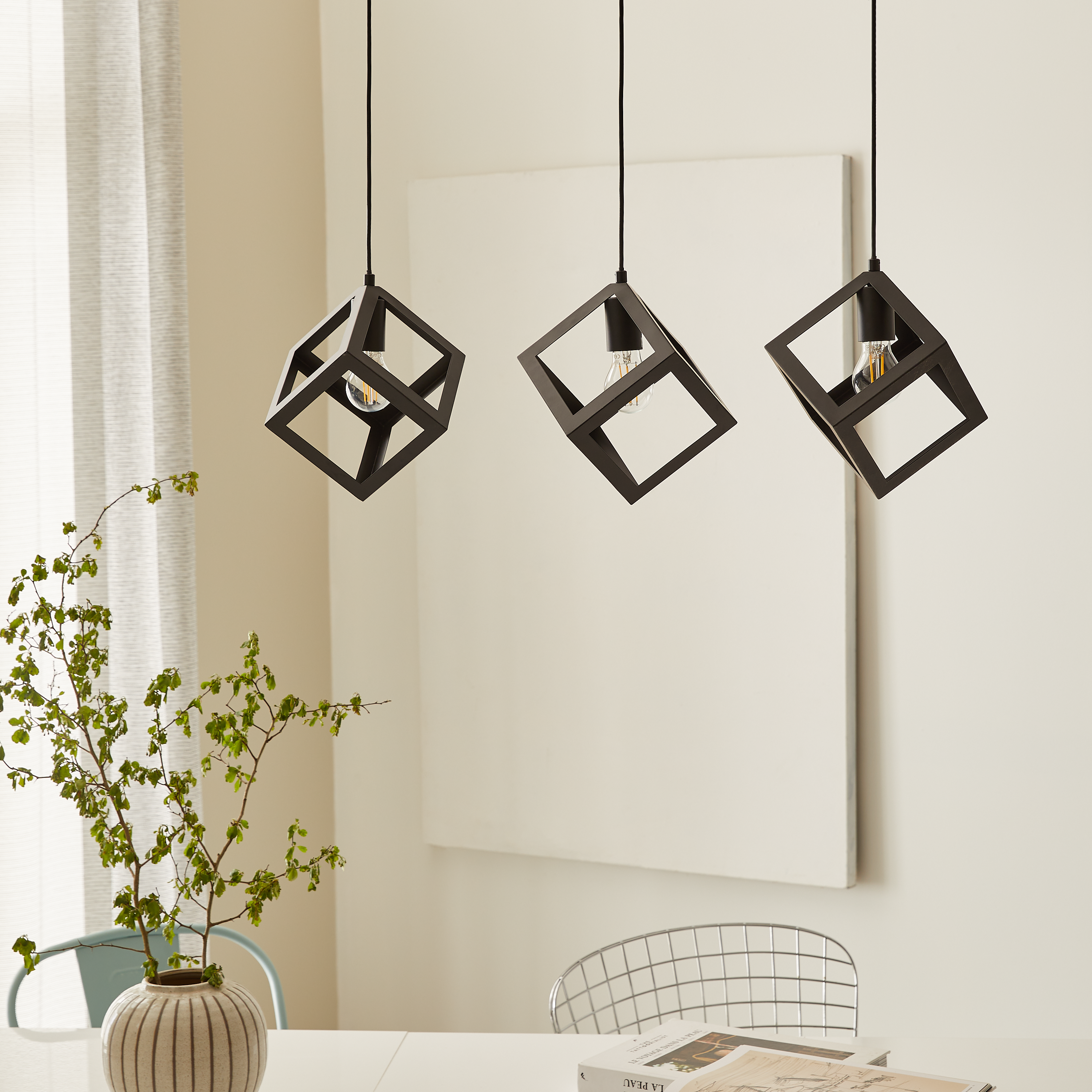 Lampa wisząca Plywood czarna 3 x E27 Inspire - 7