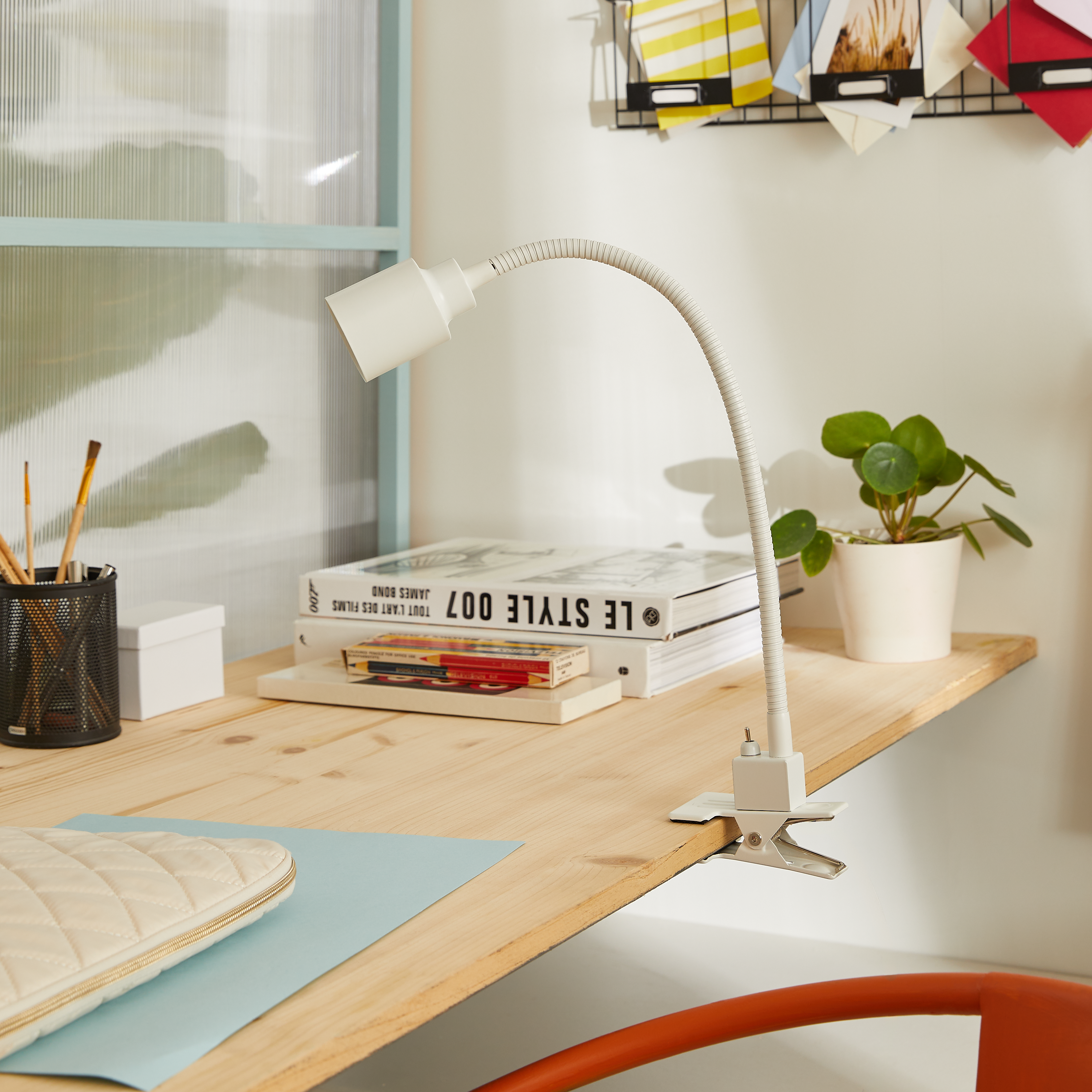 Lampe de bureau à pince Tekla, pvc, blanc, H.42 cm INSPIRE, GU10 - 4