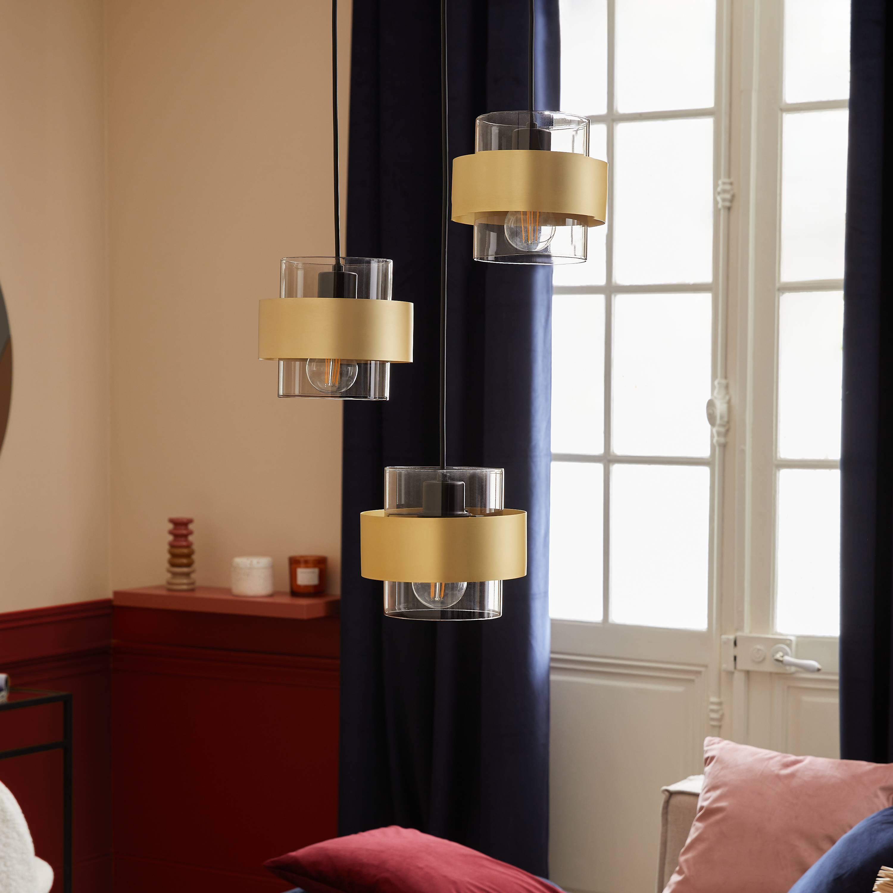 Lampa wisząca Croon czarno-złota 3 x E27 Inspire - 7