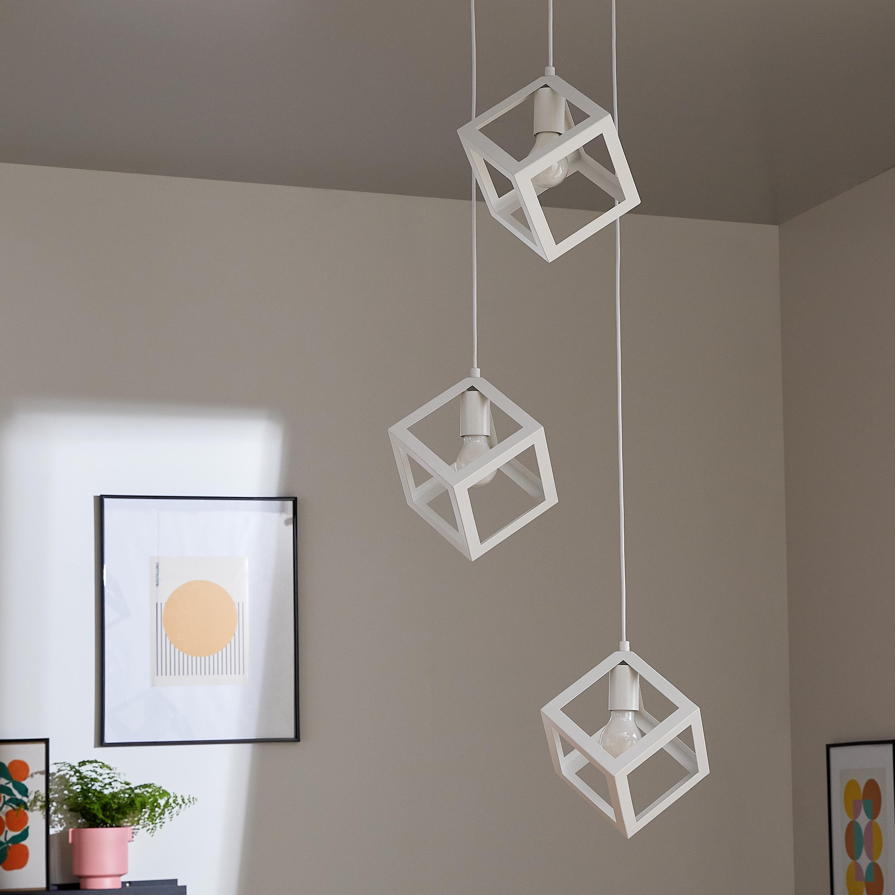 Lampa wisząca Plywood biała 3 x E27 Inspire - 4