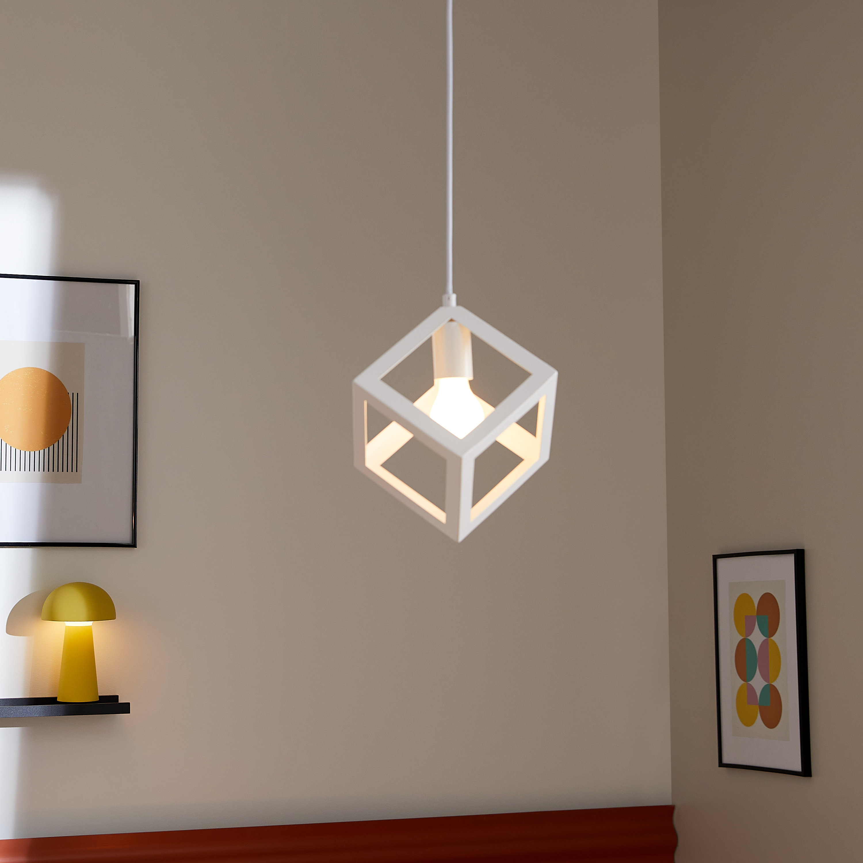 Lampa wisząca Plywood biała E27 Inspire - 8