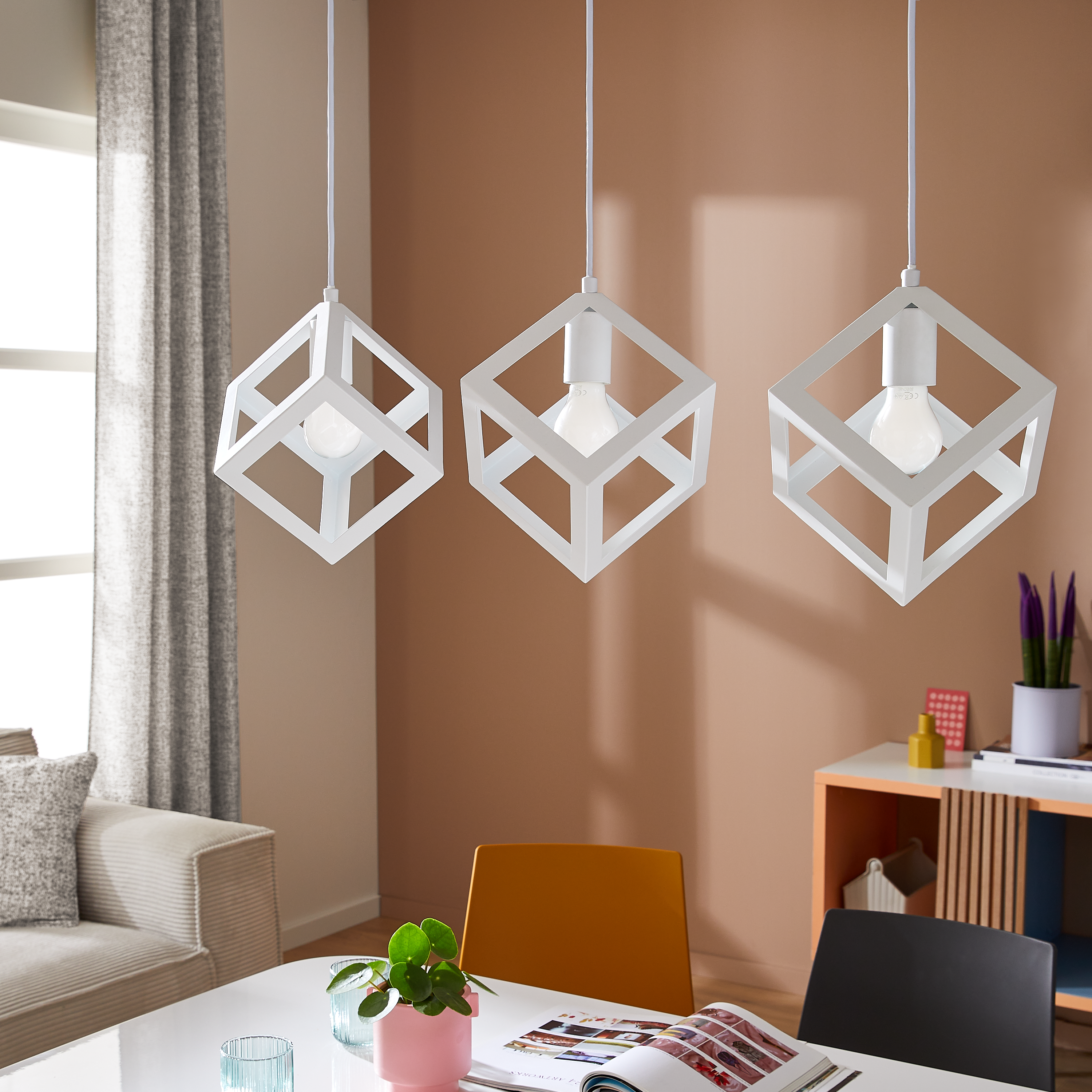 Lampa wisząca Plywood biała 3 x E27 Inspire - 9