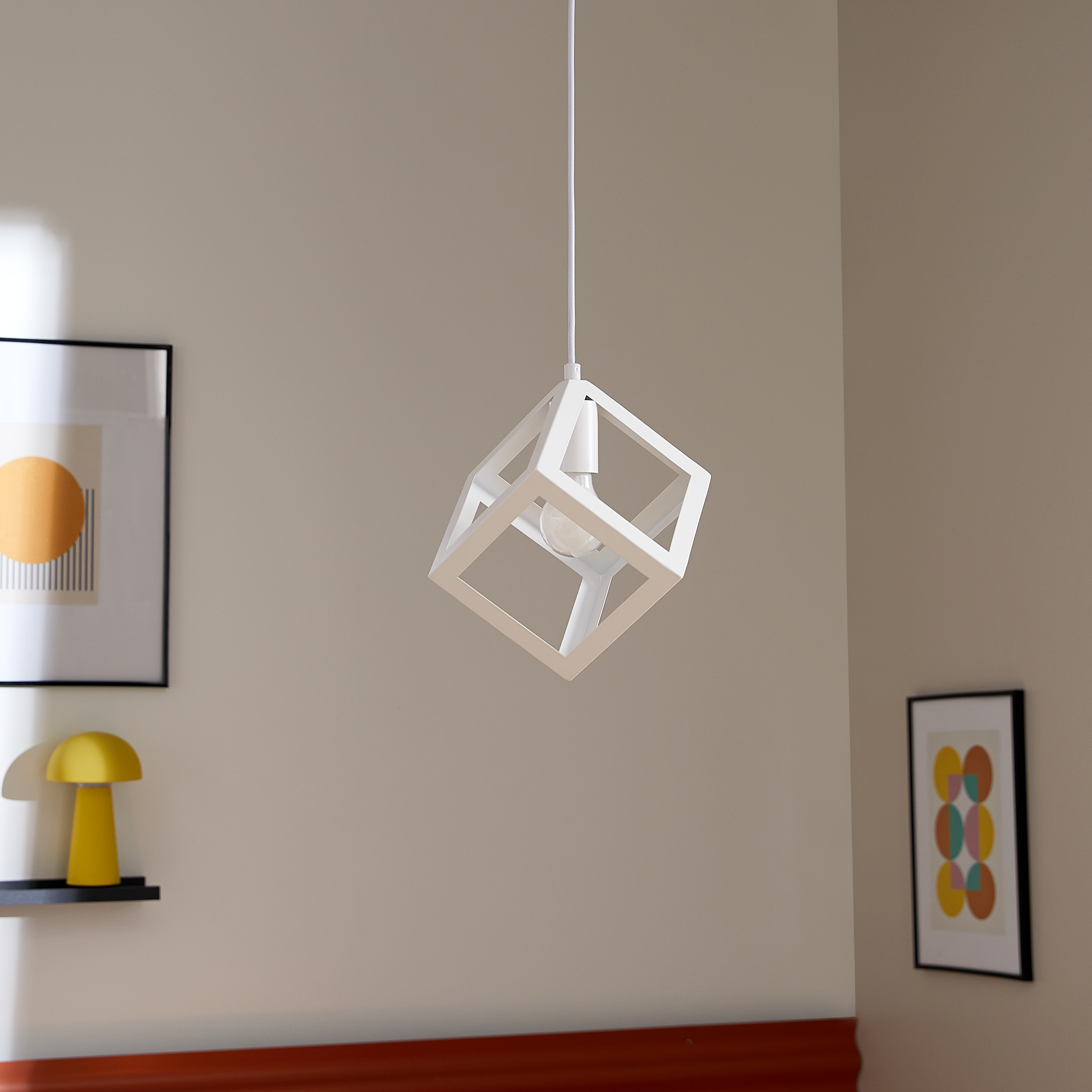 Lampa wisząca Plywood biała E27 Inspire - 7