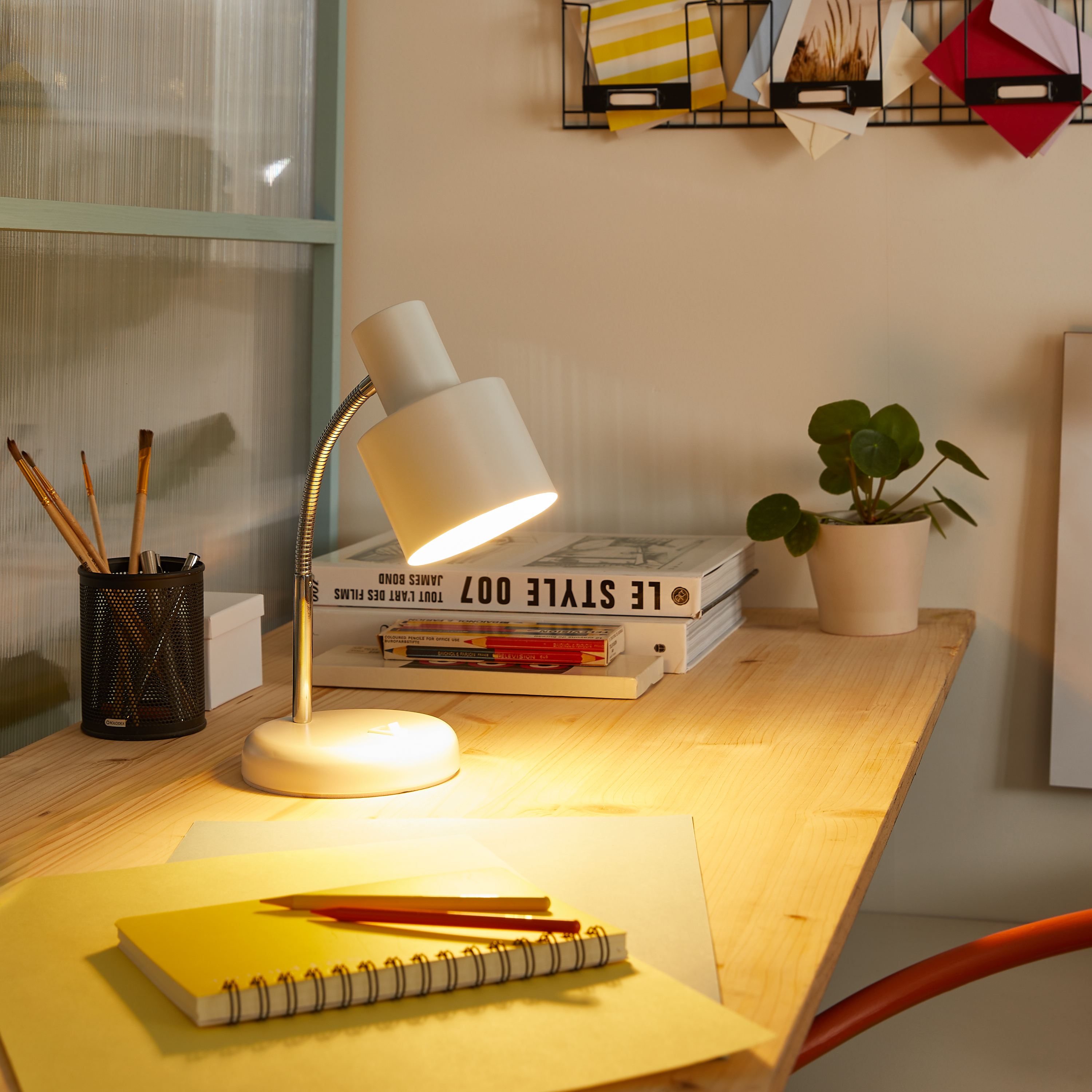 Lampe de bureau Poucet, fer, blanc, H.32.5 cm INSPIRE, E27 - 4