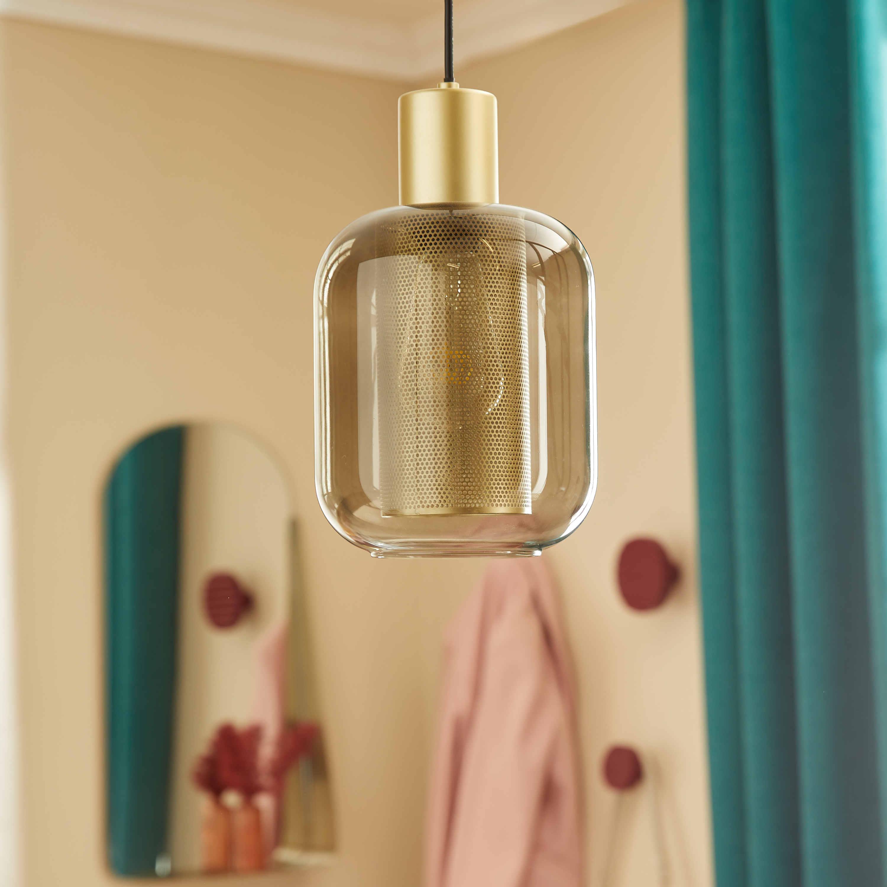 Lampa wisząca Courba mosiądz E27 Inspire - 7