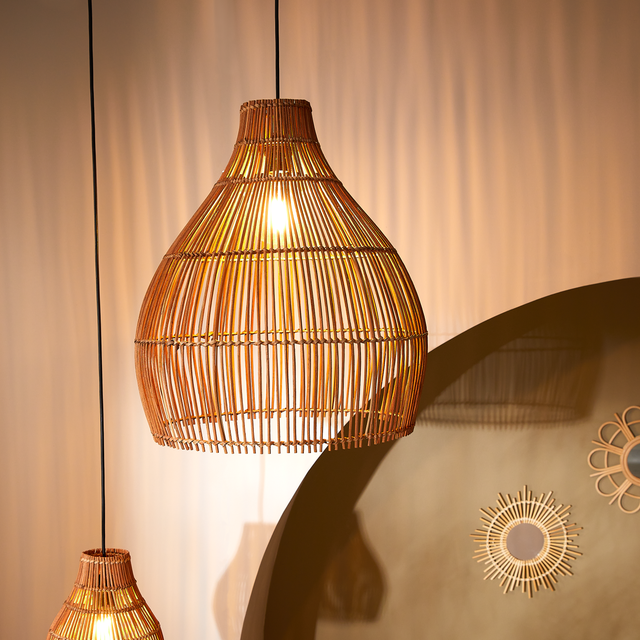 Lampa wisząca Elongo rattan E27 Inspire