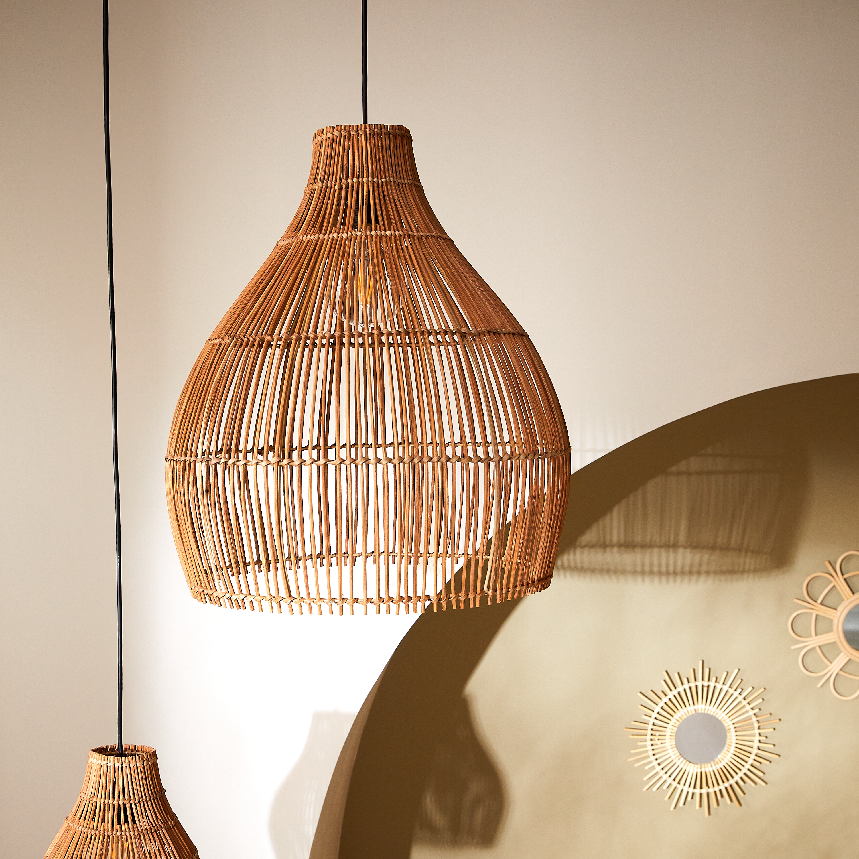 Lampa wisząca Elongo rattan E27 Inspire - 6