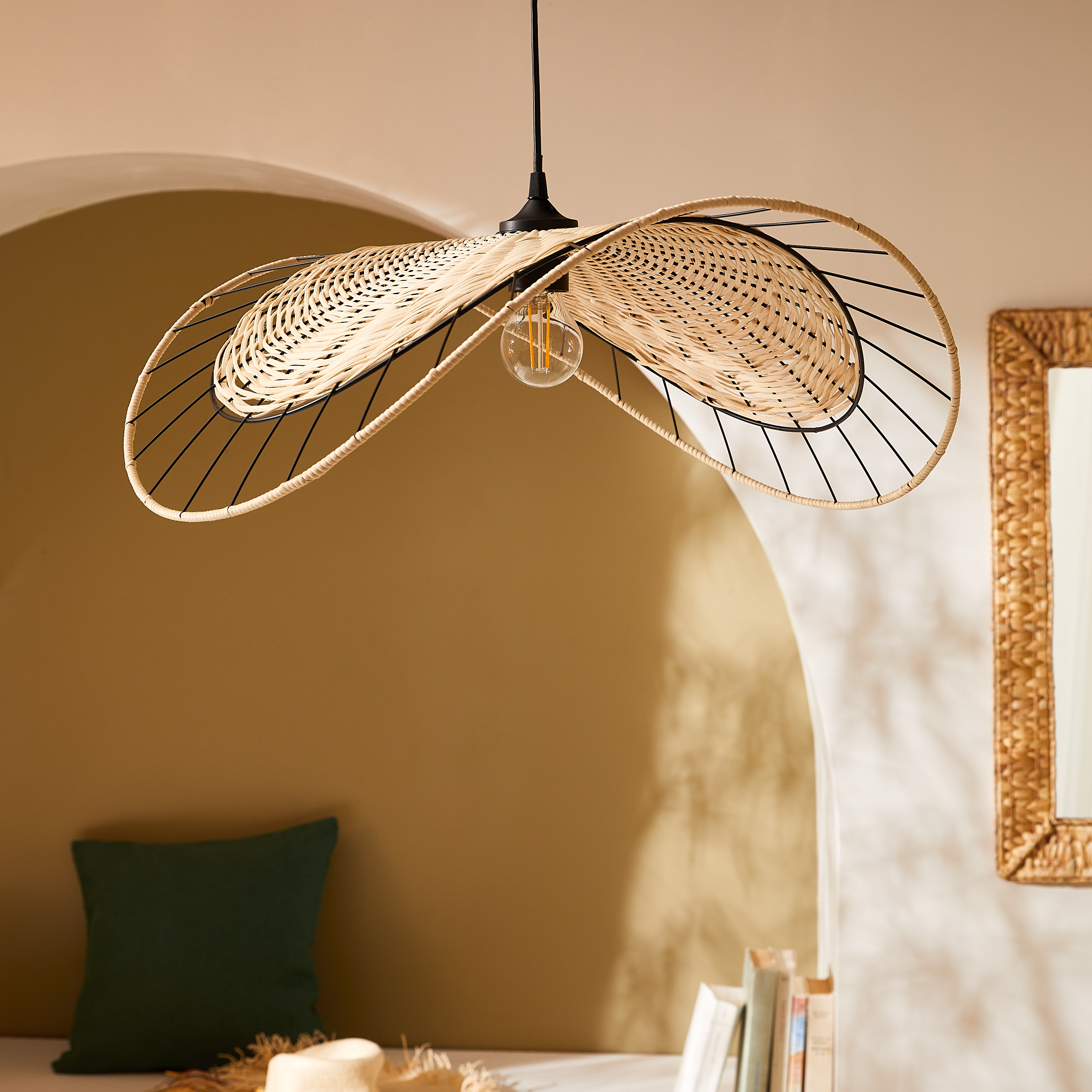 Lampa wisząca Chai rattan czarna E27 Inspire - 5