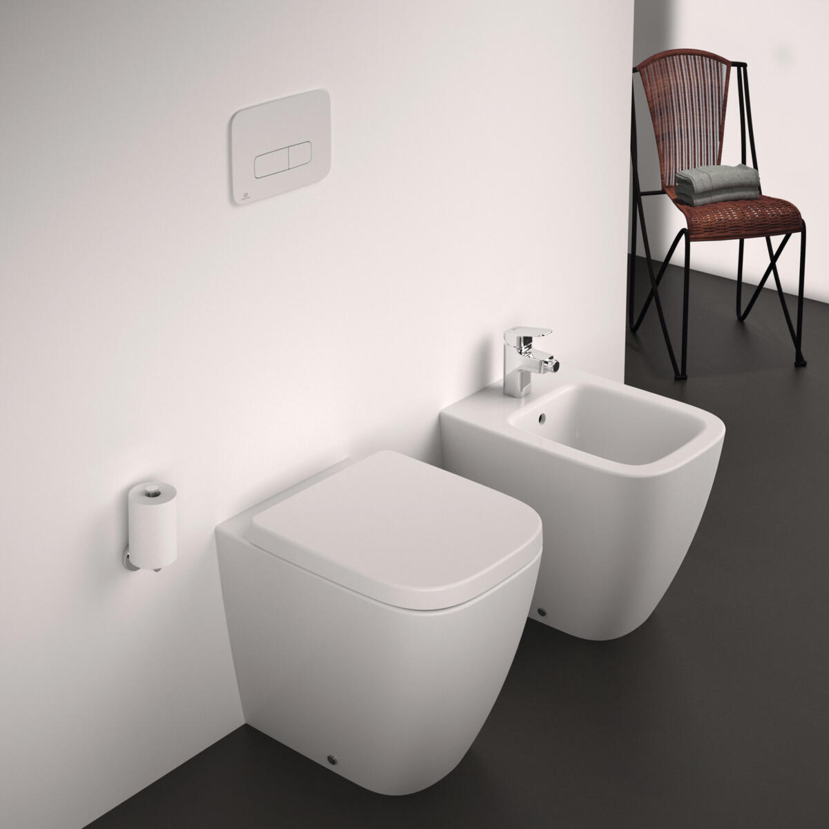 Copriwater i.life S rettangolare originale per serie sanitari IDEAL STANDARD con chiusura rallentata sganciabile in duroplast bianco - 4