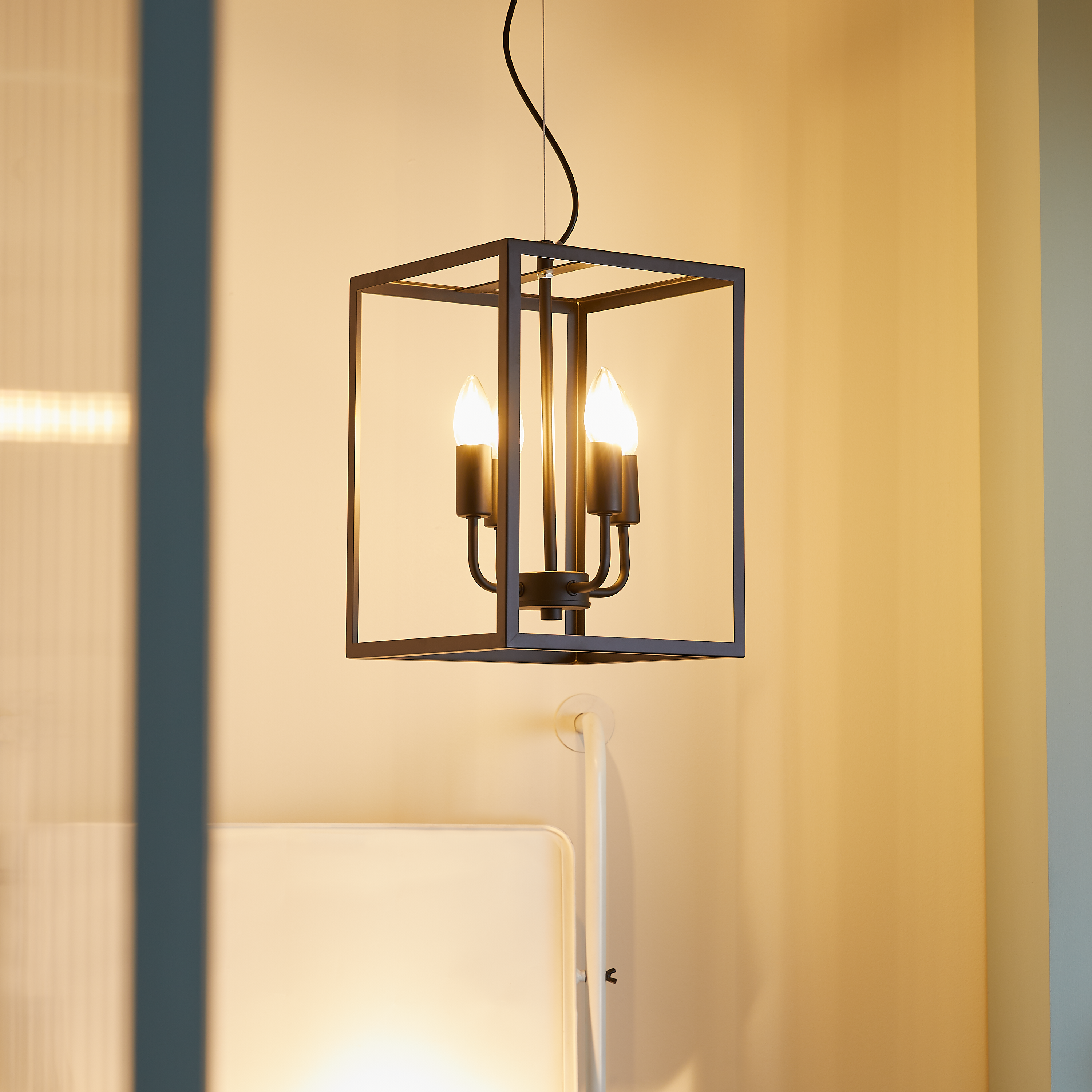 Lampadario Industriale ANTIGO nero paralume nero 4x E14 Ø26cm INSPIRE - 10