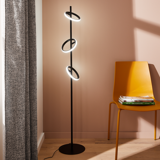 Lampa podłogowa Kapeo czarna LED Inspire