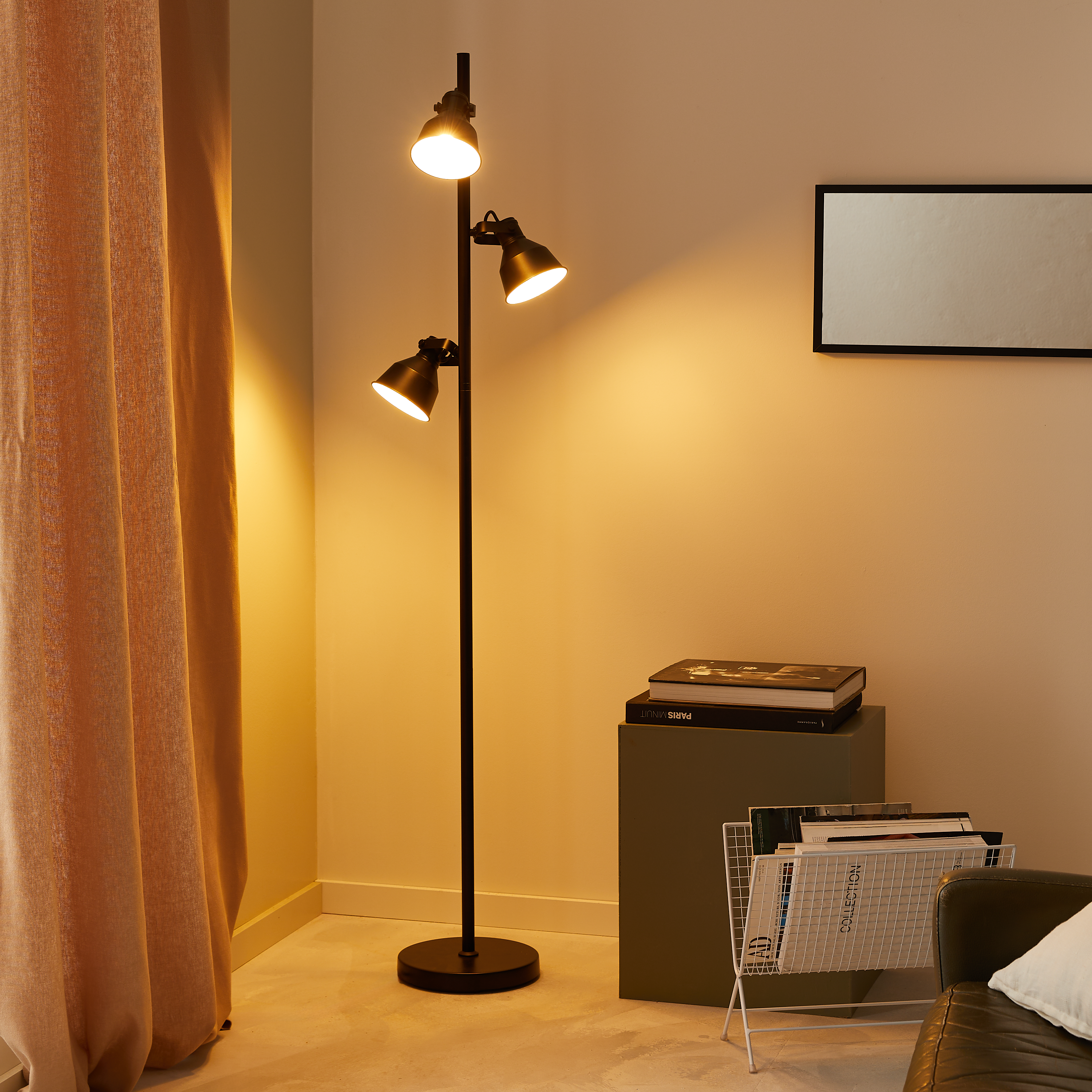 Lampadaire Ezio, acier, noir,  H.160 cm INSPIRE, E14 - 6