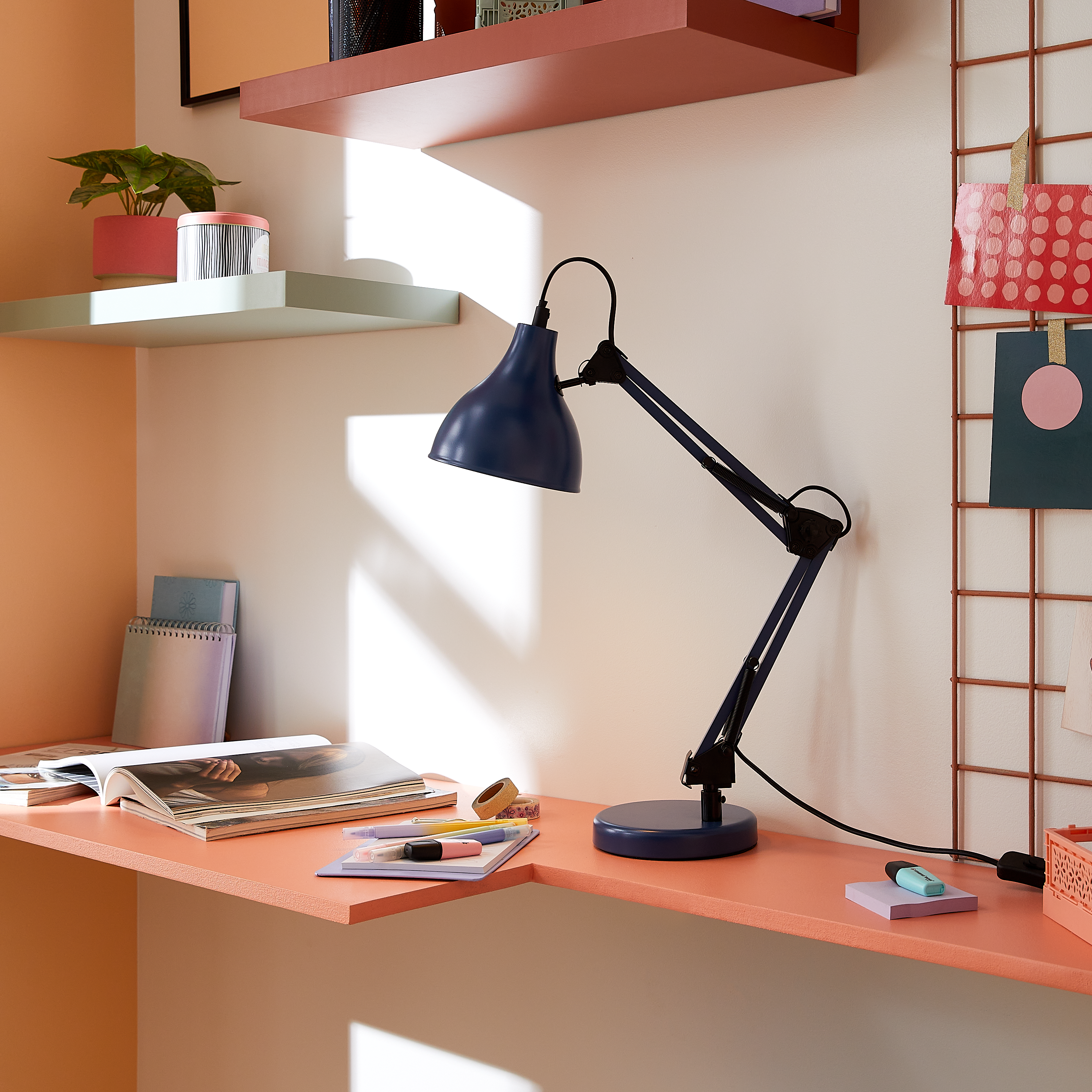 Lampka biurkowa Ennis niebieska E27 Inspire - 5