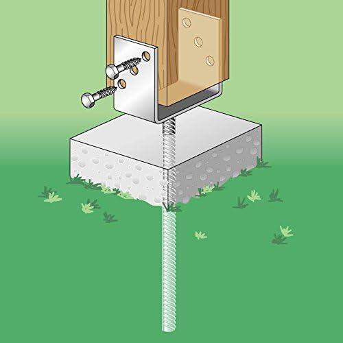 Suporte âncora em U para poste aço galvanizado 71x100 mm Gah Alberts 214234 - 3