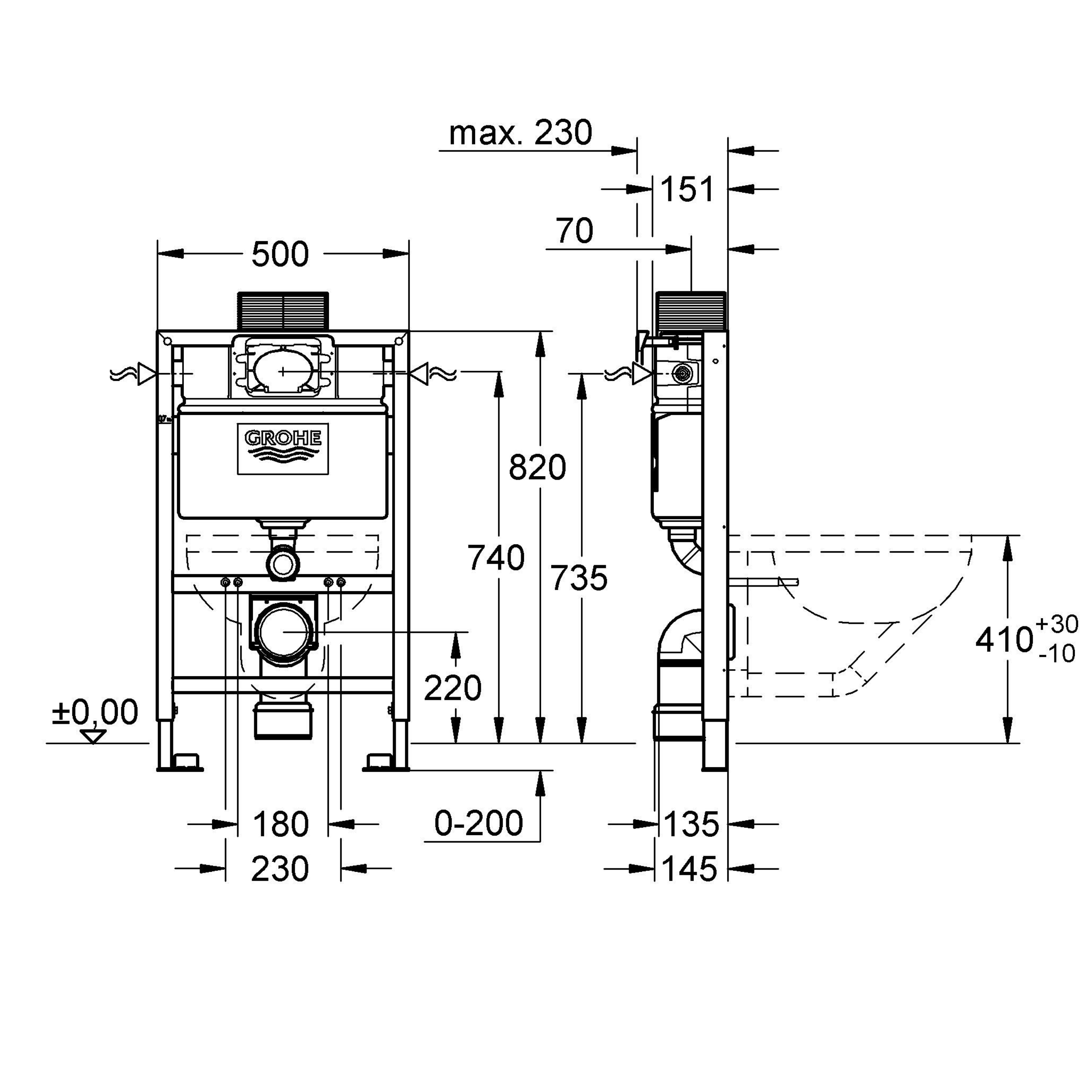 Stelaż podtynkowy do WC Solido niski Grohe - 2