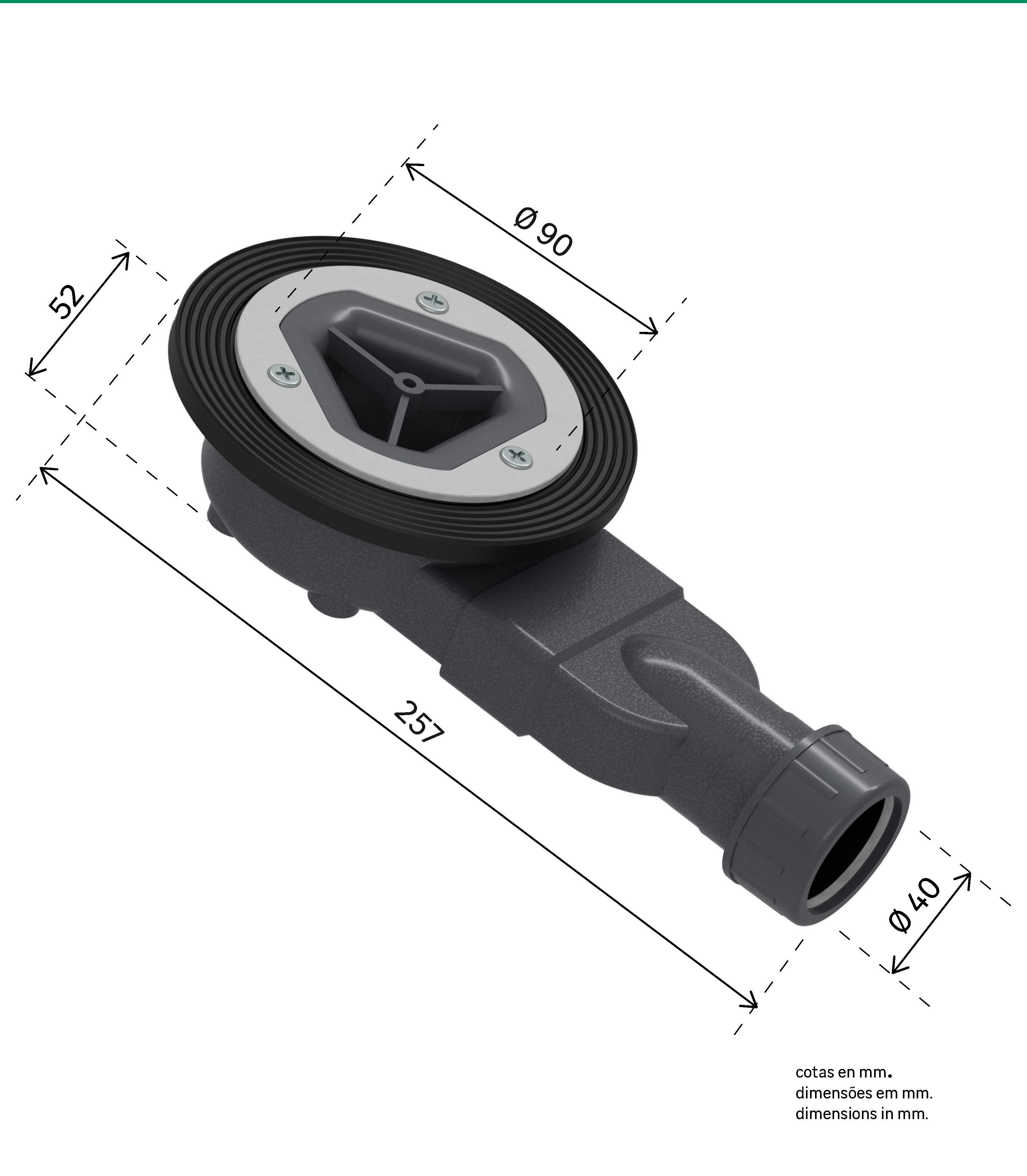 Válvula base duche extraplana flat BANOS10 D90 - 2