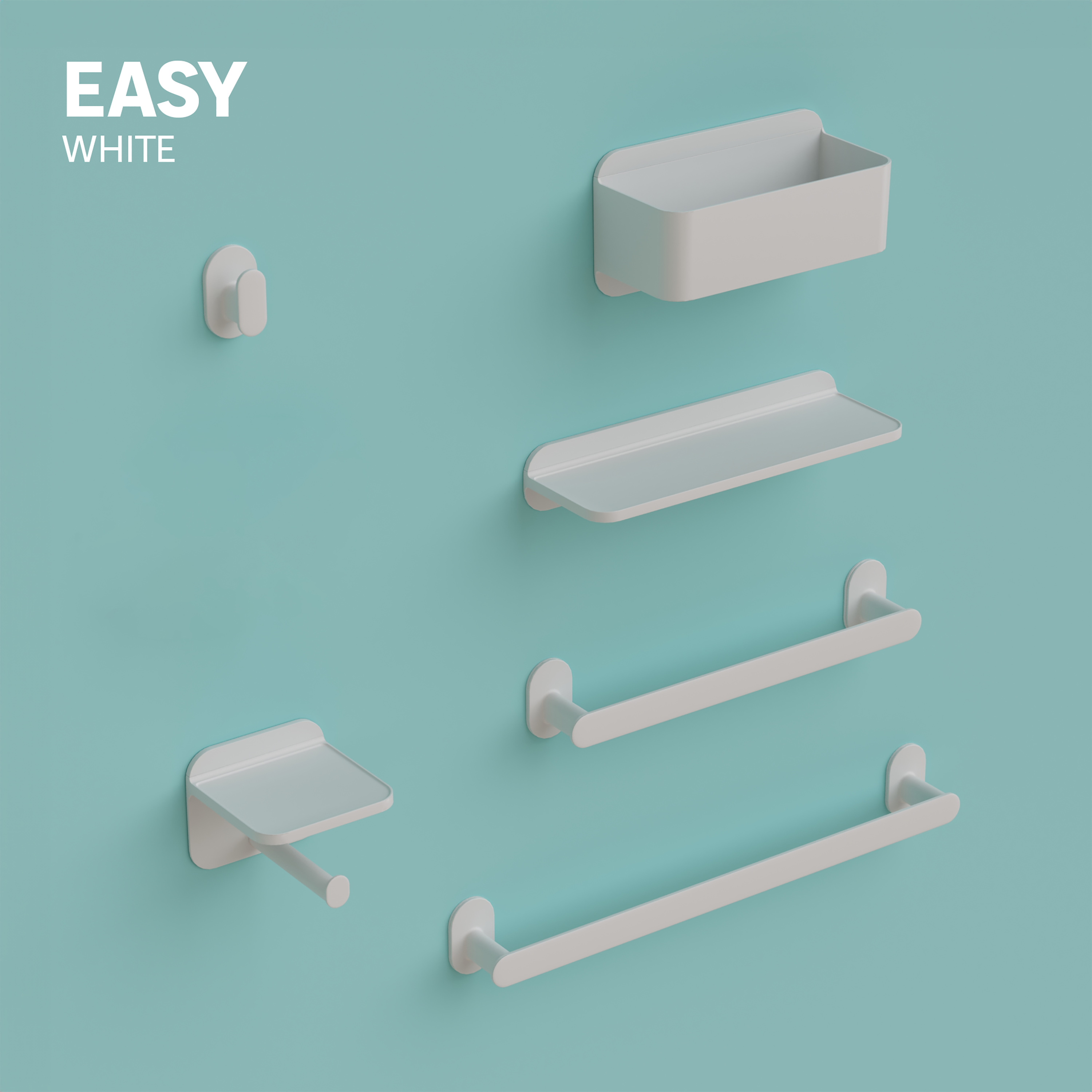 Organizador de ducha Easy blanco con 1 altura 25x11.5x13.5 cm - 6