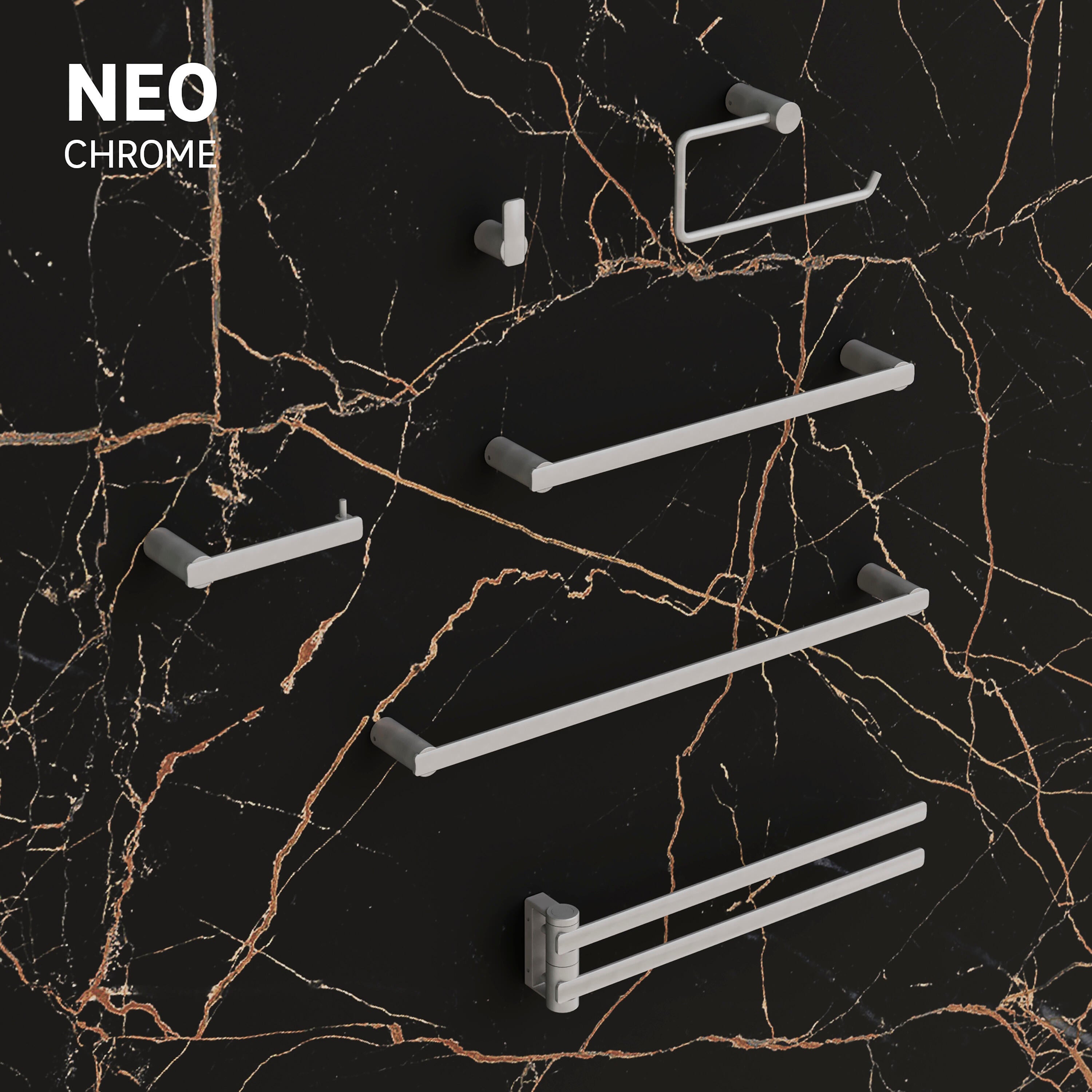 Portarrollos de papel higiénico Neo plata tornillos - 6