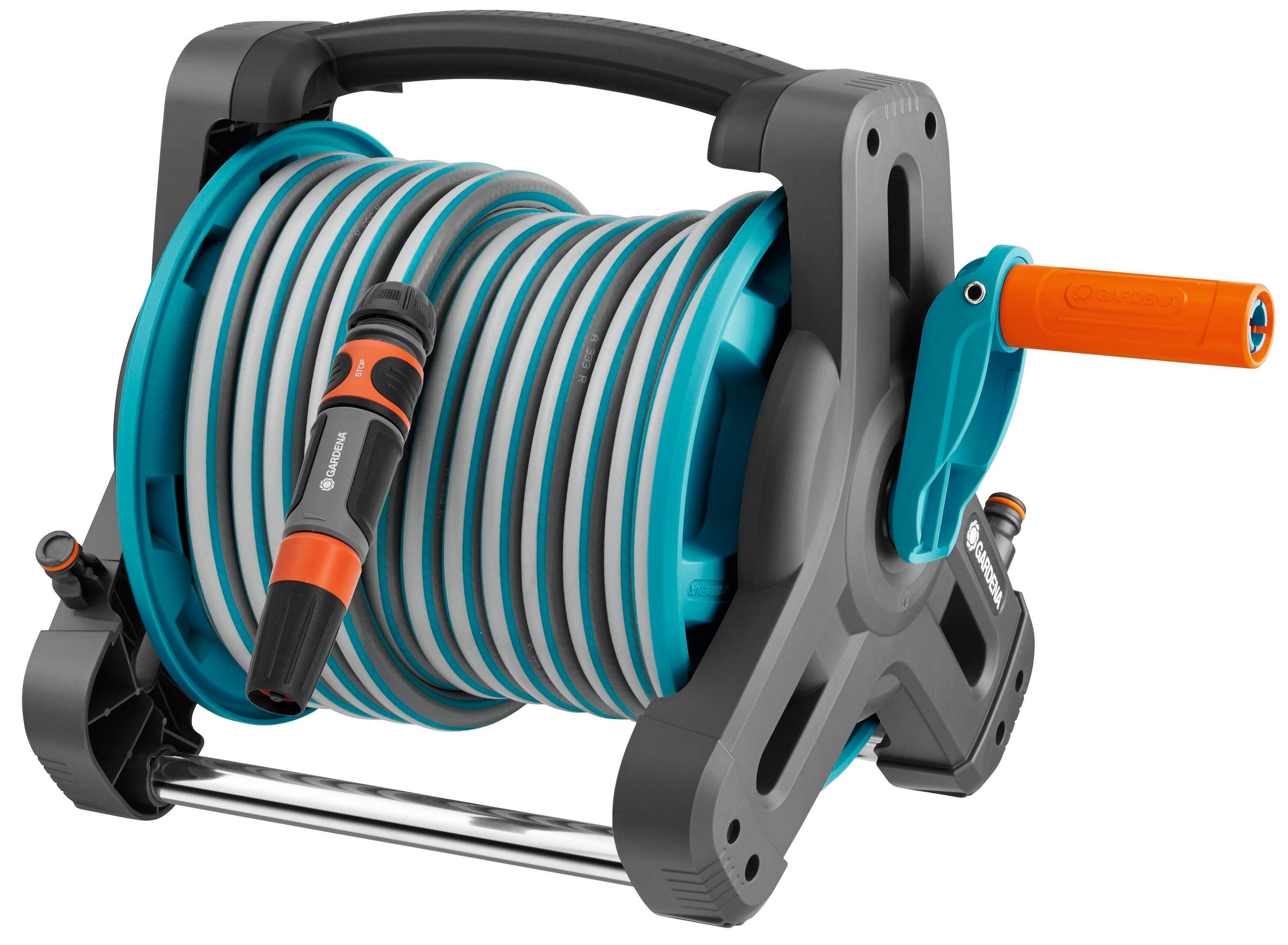 Porta manguera portátil equipada gardena de 10m de 13mm de ø
