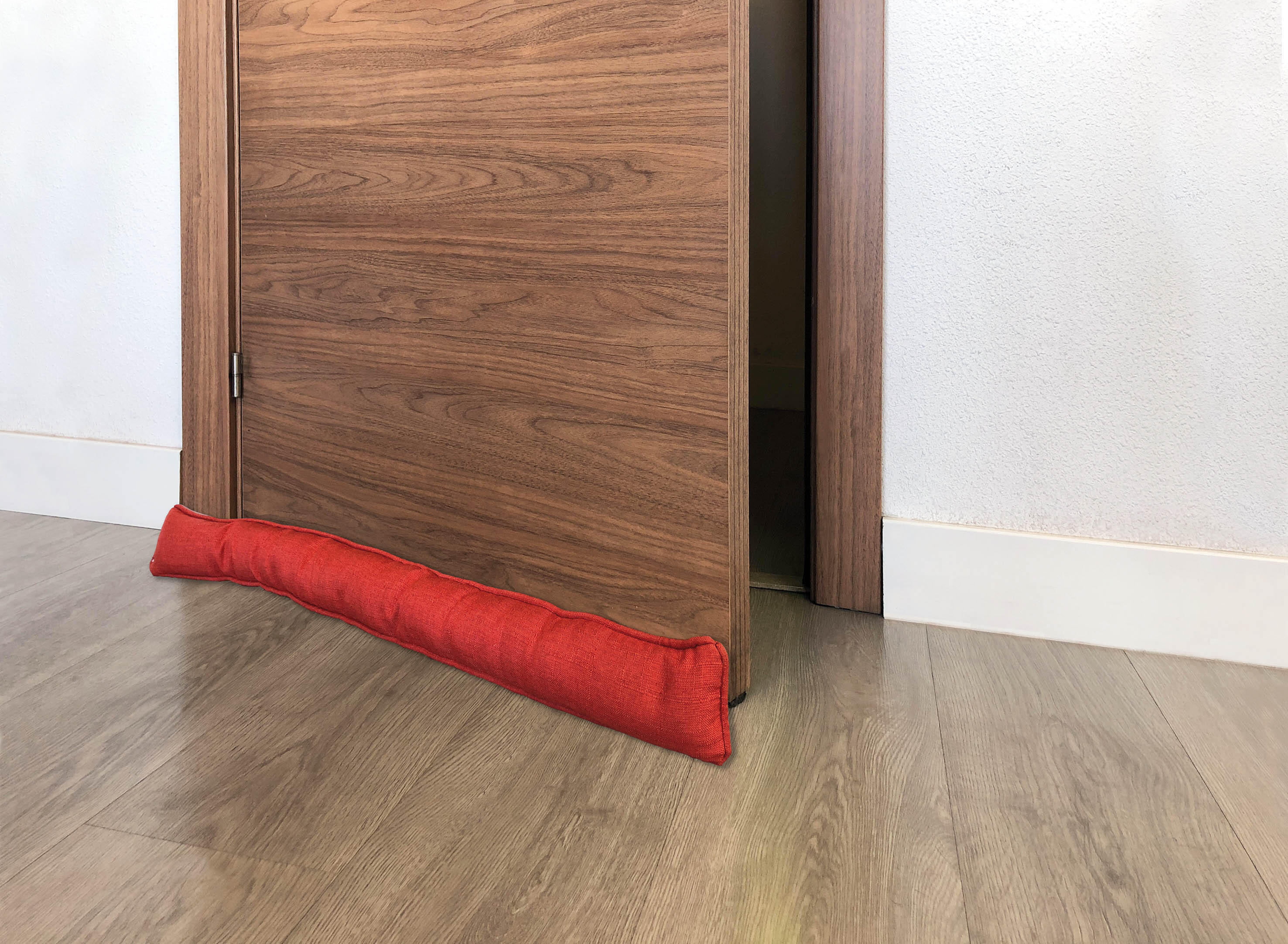 Burlete de puerta interior BURCASA textil en color marrón, 100 mm de espesor x 100 cm de anchura x 1 cm de longitud. Perfil junta universal. Tipo de instalación deslizar. - 2