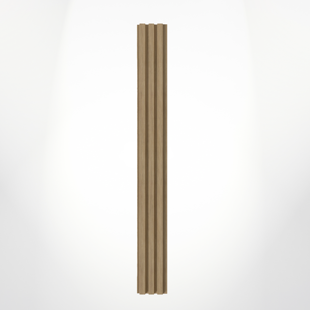 Lama para valla modulable de madera DIOCO revestimiento alistonado composite de 17 x 220 cm marrón claro