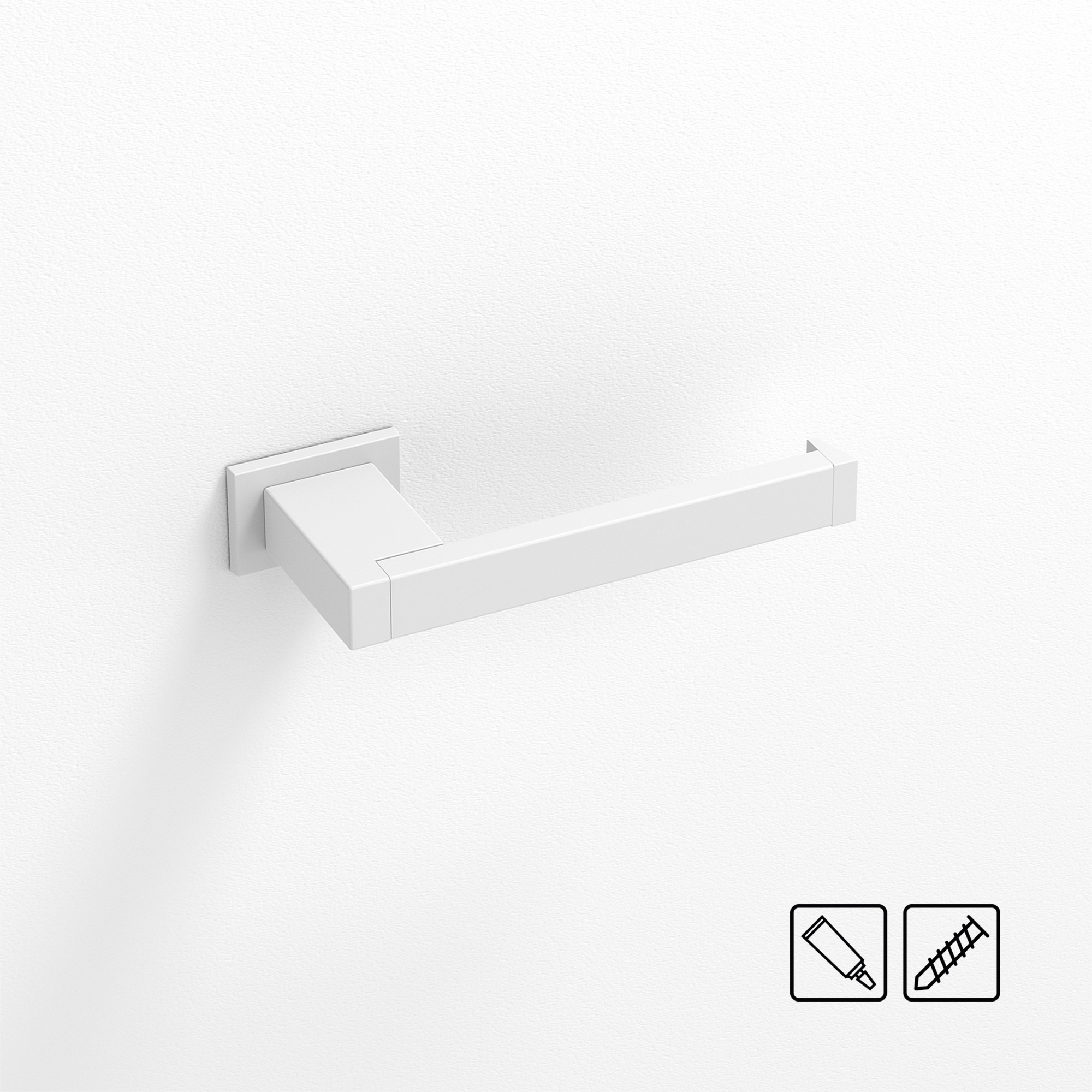 Portarrollo reserva de baño kubo blanco barnizado