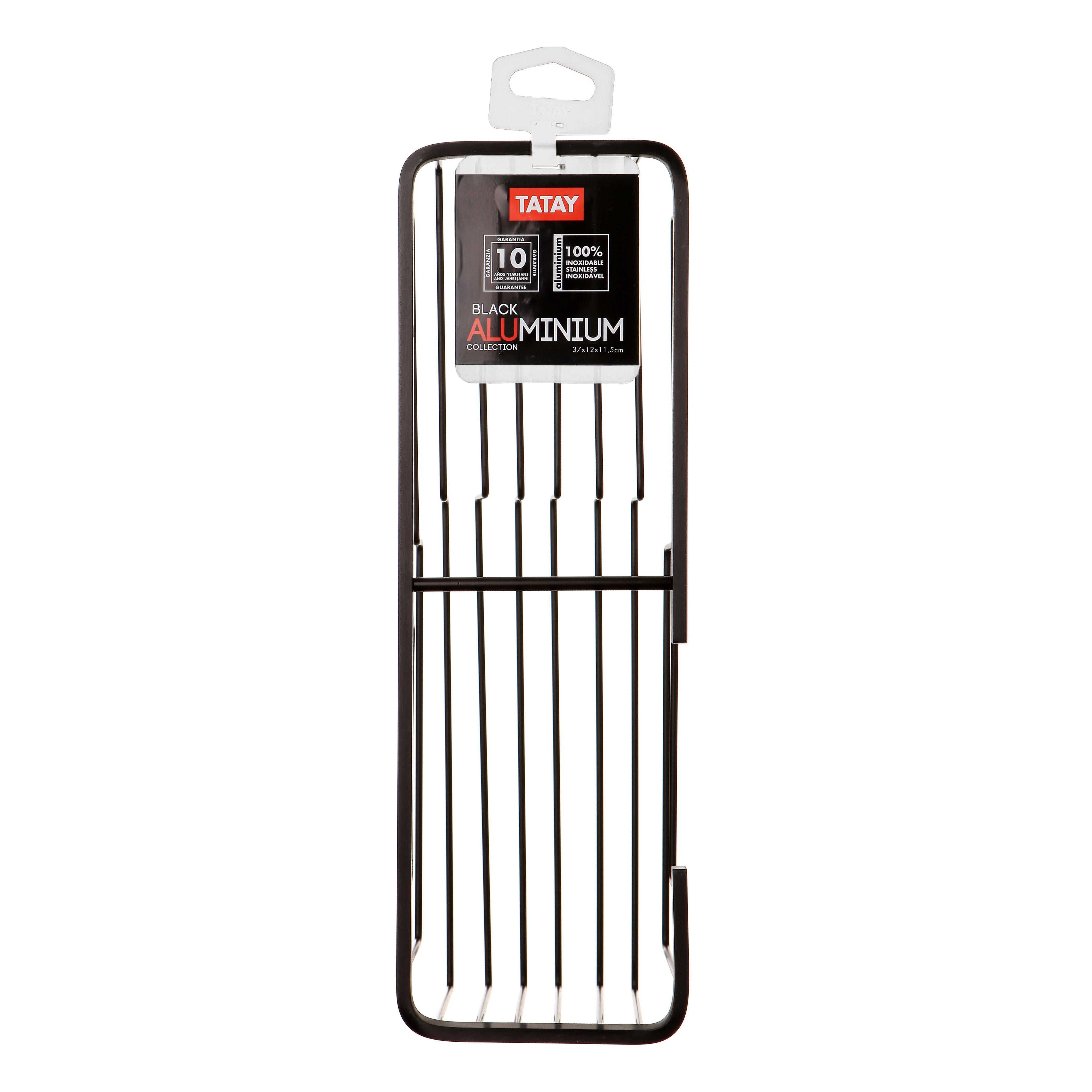 CESTILLO DE DUCHA RECTANGULAR PARA PARED NEGRO - 3