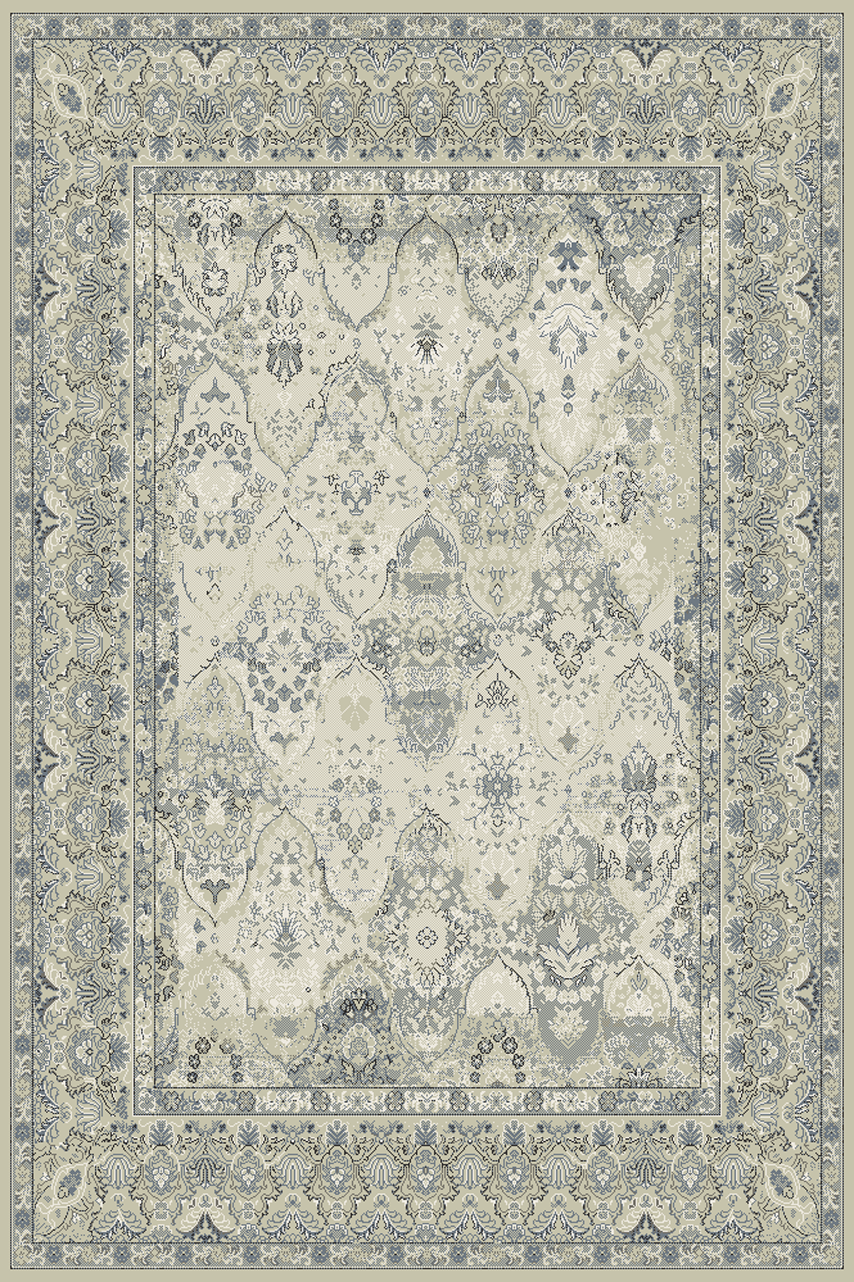 Dywan wełniany Moon Kashmir Silver Frame 100 x 150 cm