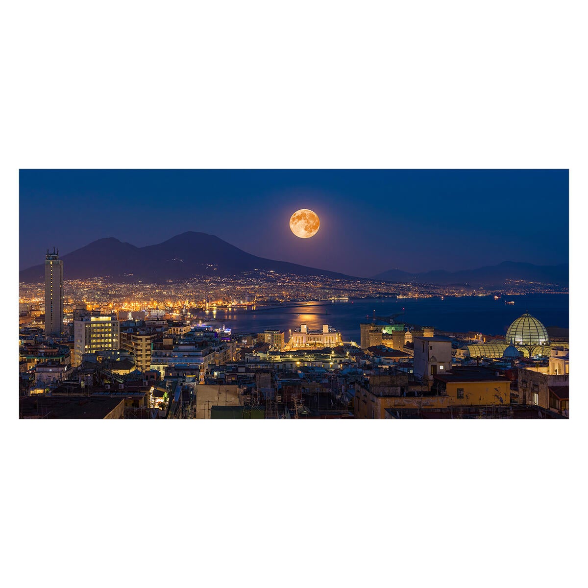 Napoli Vesuvio luna notte