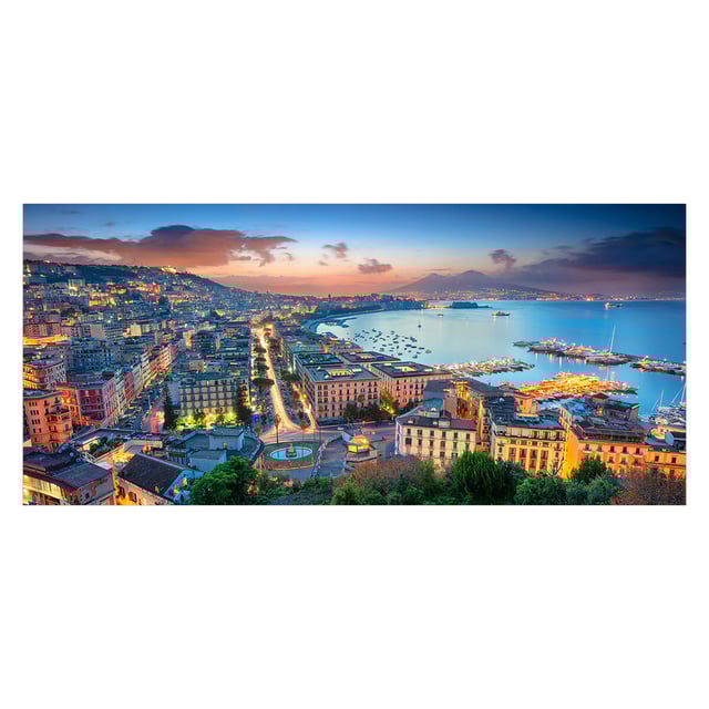 Quadro su tela Napoli golfo di sera, multicolore 143 x 65 cm