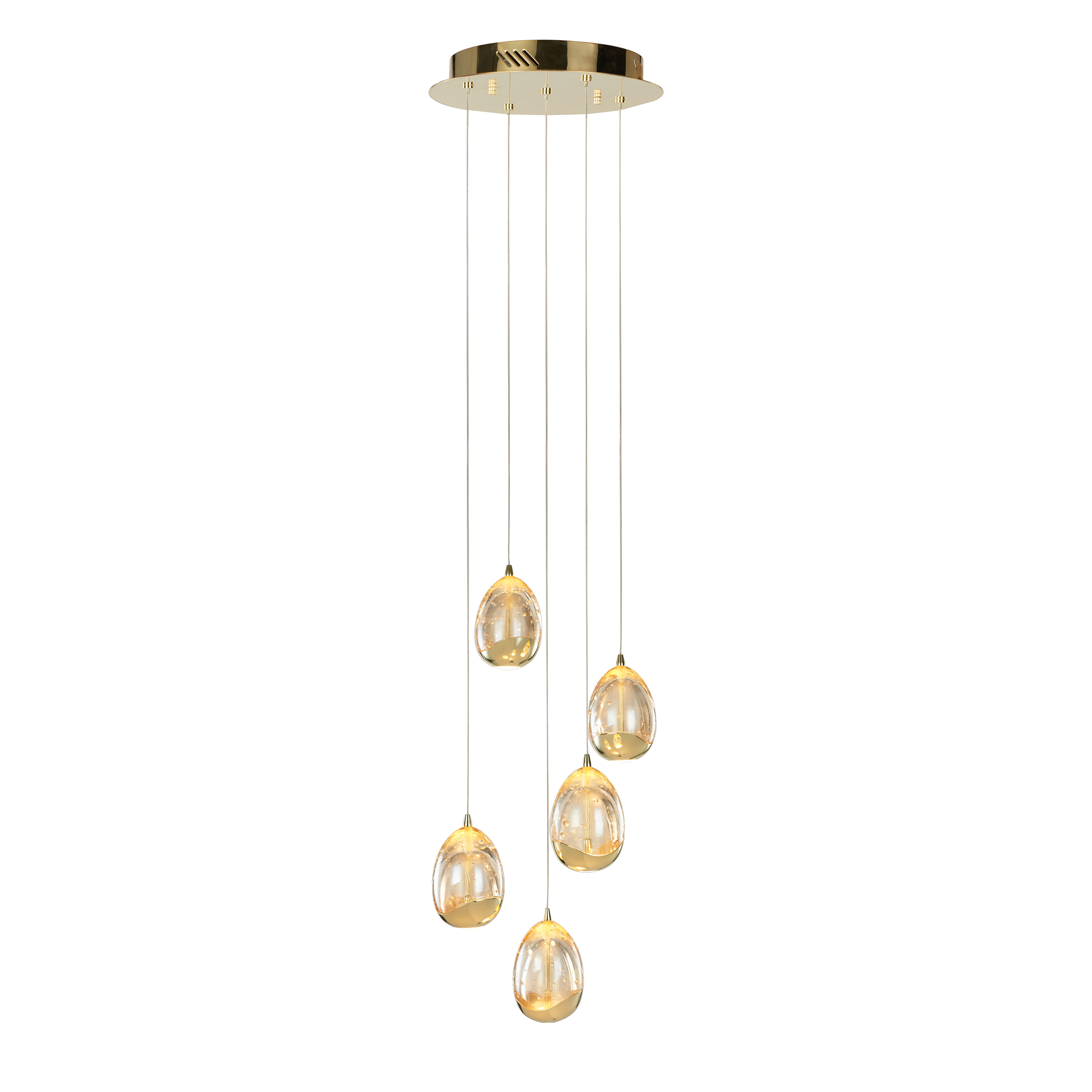 Lampa wisząca Huelto złota 5 x LED Italux