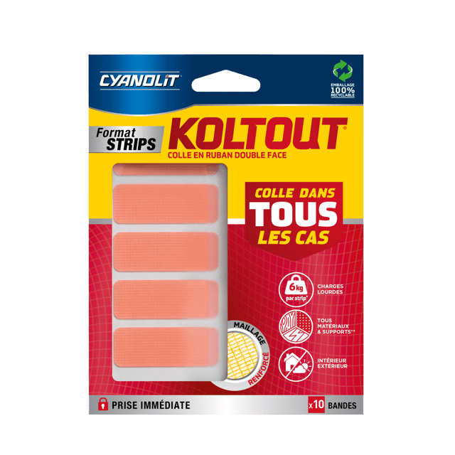 10 bandes double face intérieur/extérieur, Koltout CYANOLIT