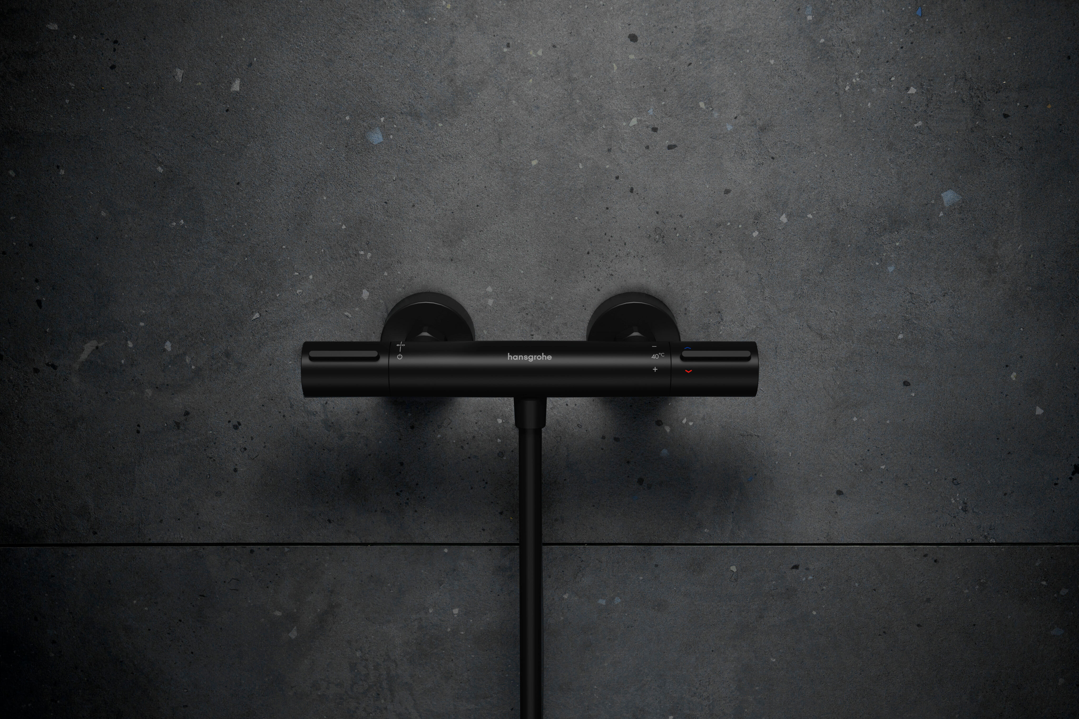 Mitigeur thermostatique douche noir, Ecostat Element, HANSGROHE - 2