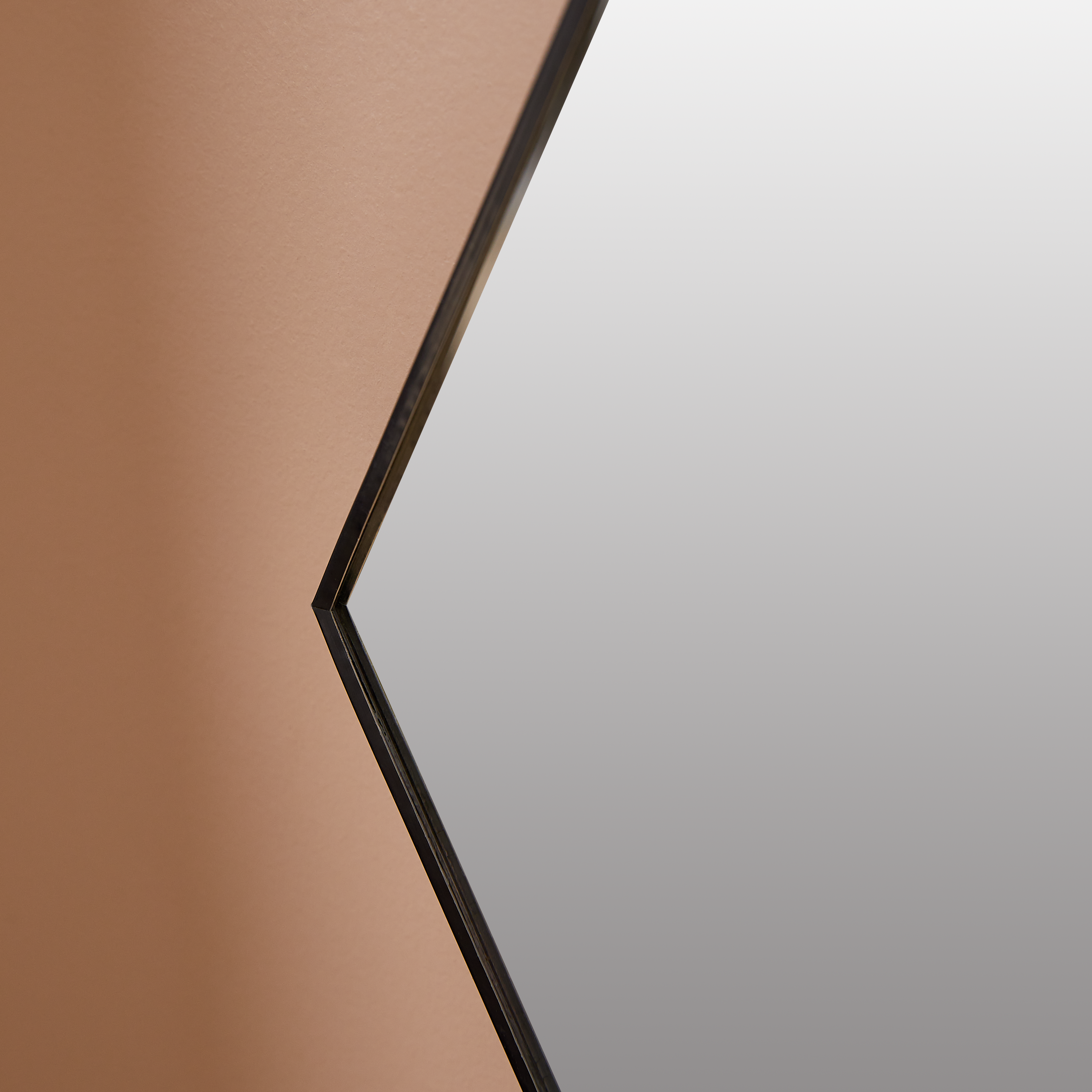 Assortiment de 3 miroirs hexagonal aluminium noir Hexagon INSPIRE, l.34.4 x H.30 - 7