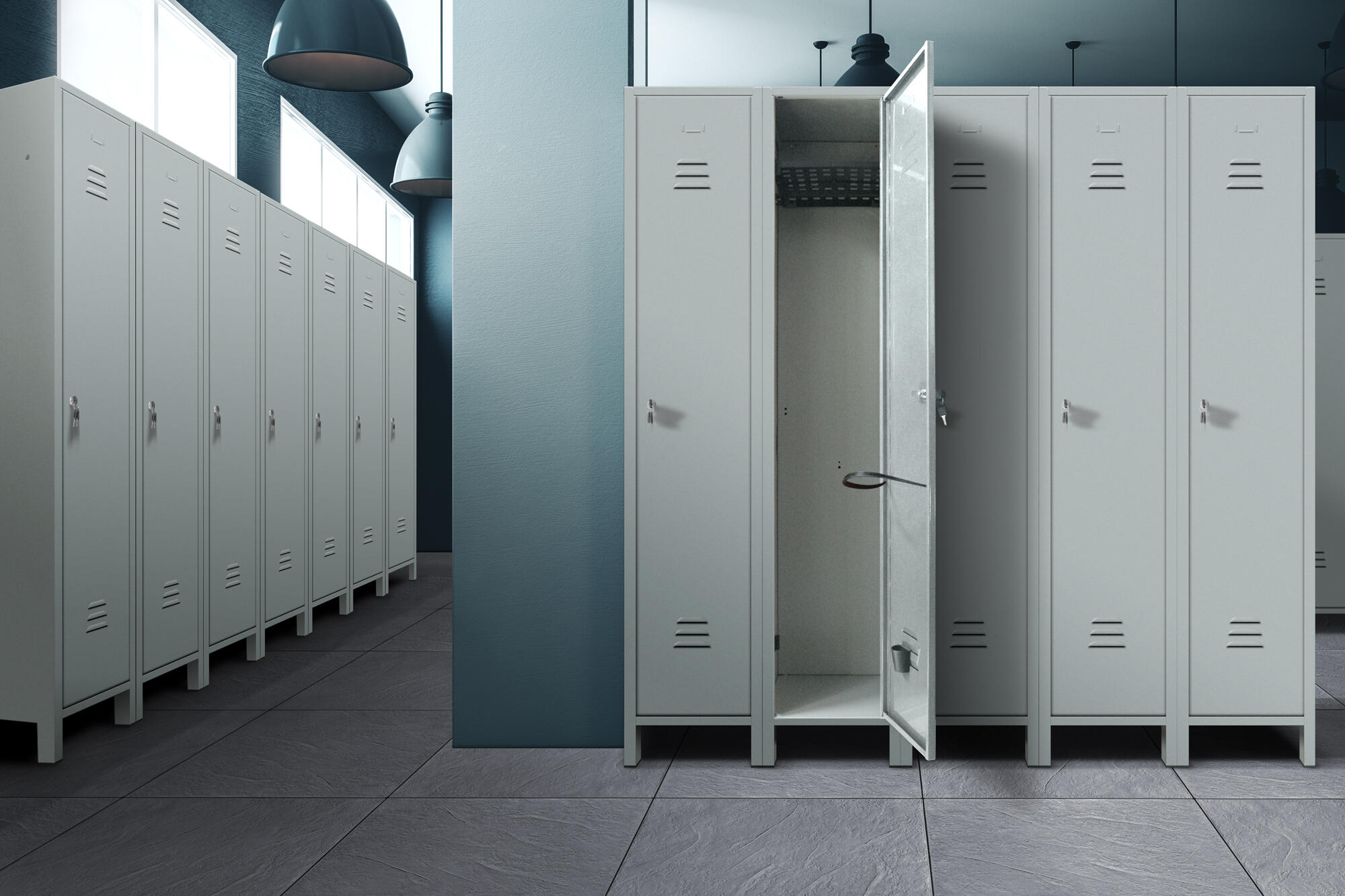 Armadio spogliatoio Pratiko V in acciaio grigio/grigio L 36 x H 179.5 x P 35 cm 1 anta per interno - 2