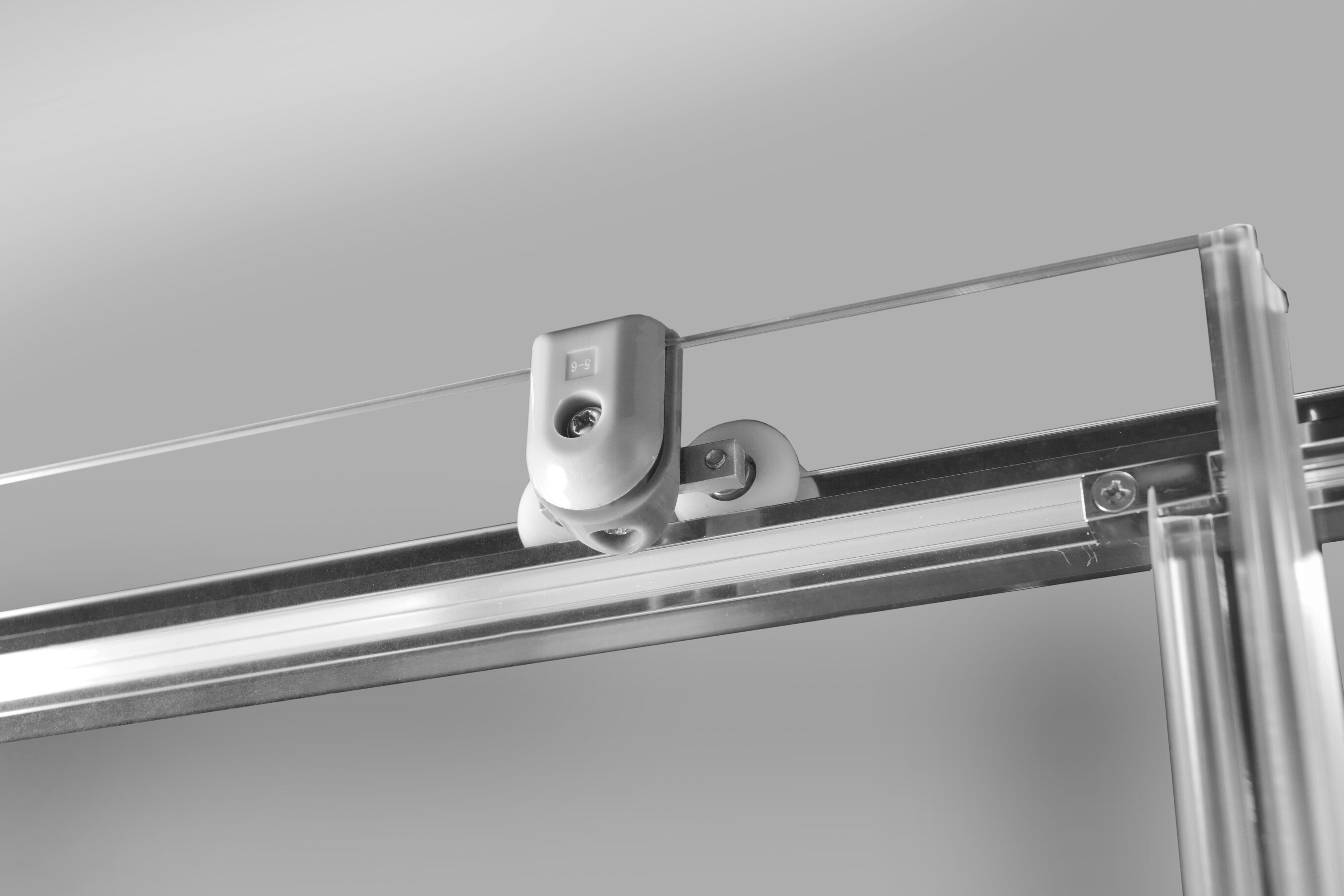 Porta doccia scorrevole L 118-122 cm x H 190 cm per nicchia in vetro trasparente SP. 6 mm, profilo lucido cromo, serie Zesk - 11