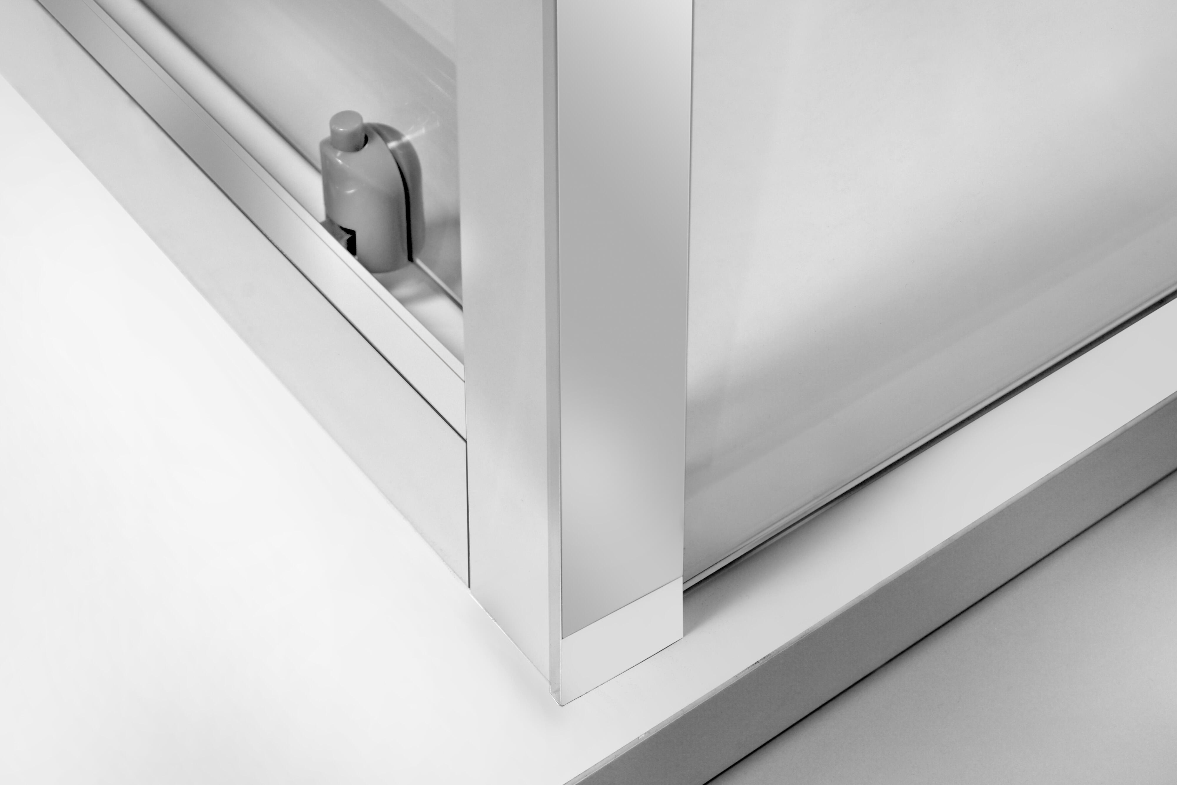 Porta doccia scorrevole L 118-122 cm x H 190 cm per nicchia in vetro trasparente SP. 6 mm, profilo lucido cromo, serie Zesk - 8