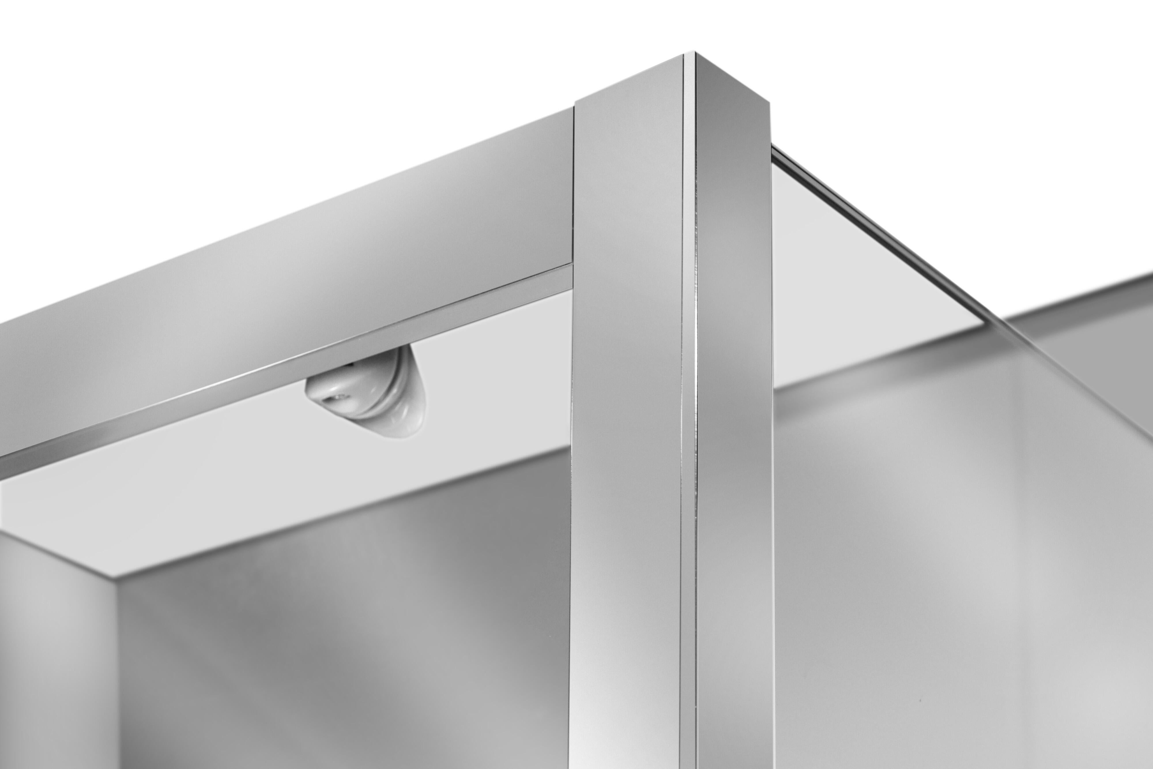 Porta doccia scorrevole L 118-122 cm x H 190 cm per nicchia in vetro trasparente SP. 6 mm, profilo lucido cromo, serie Zesk - 9