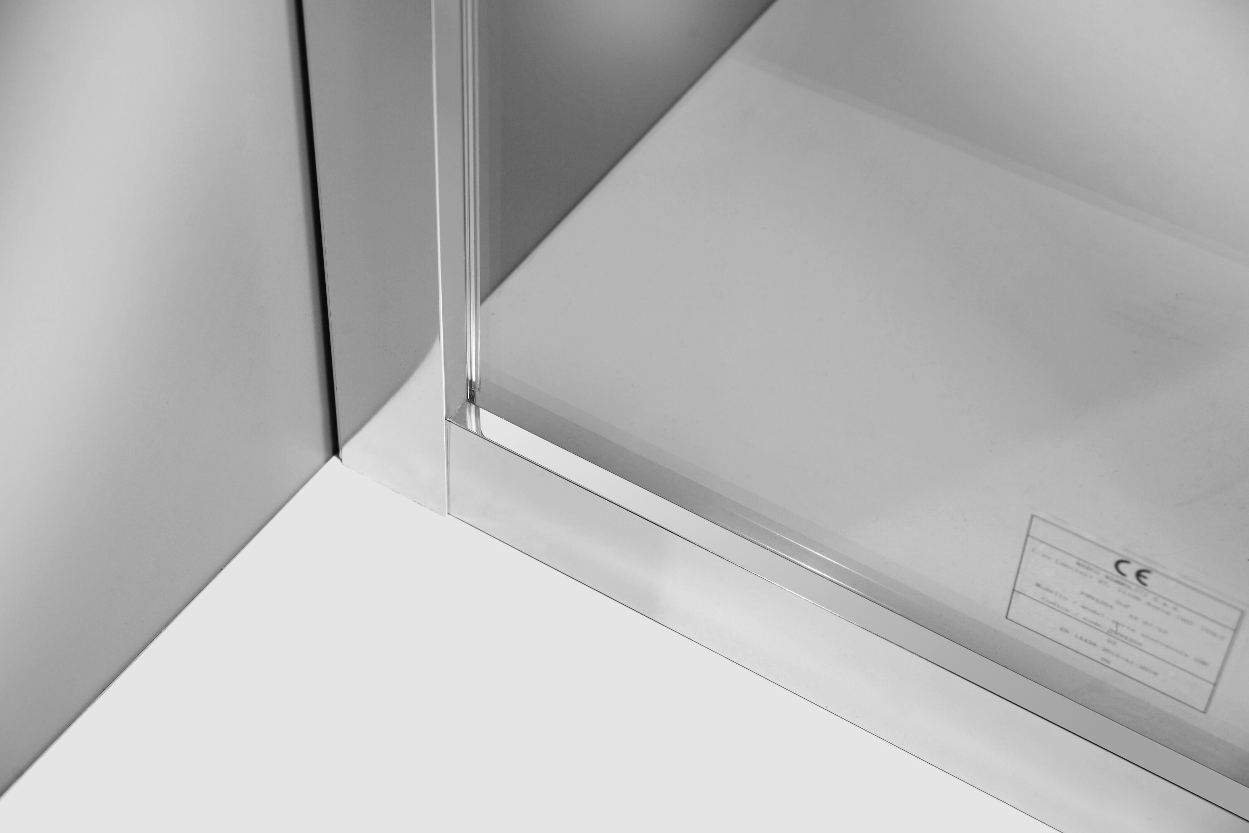 Porta doccia scorrevole L 118-122 cm x H 190 cm per nicchia in vetro trasparente SP. 6 mm, profilo lucido cromo, serie Zesk - 10